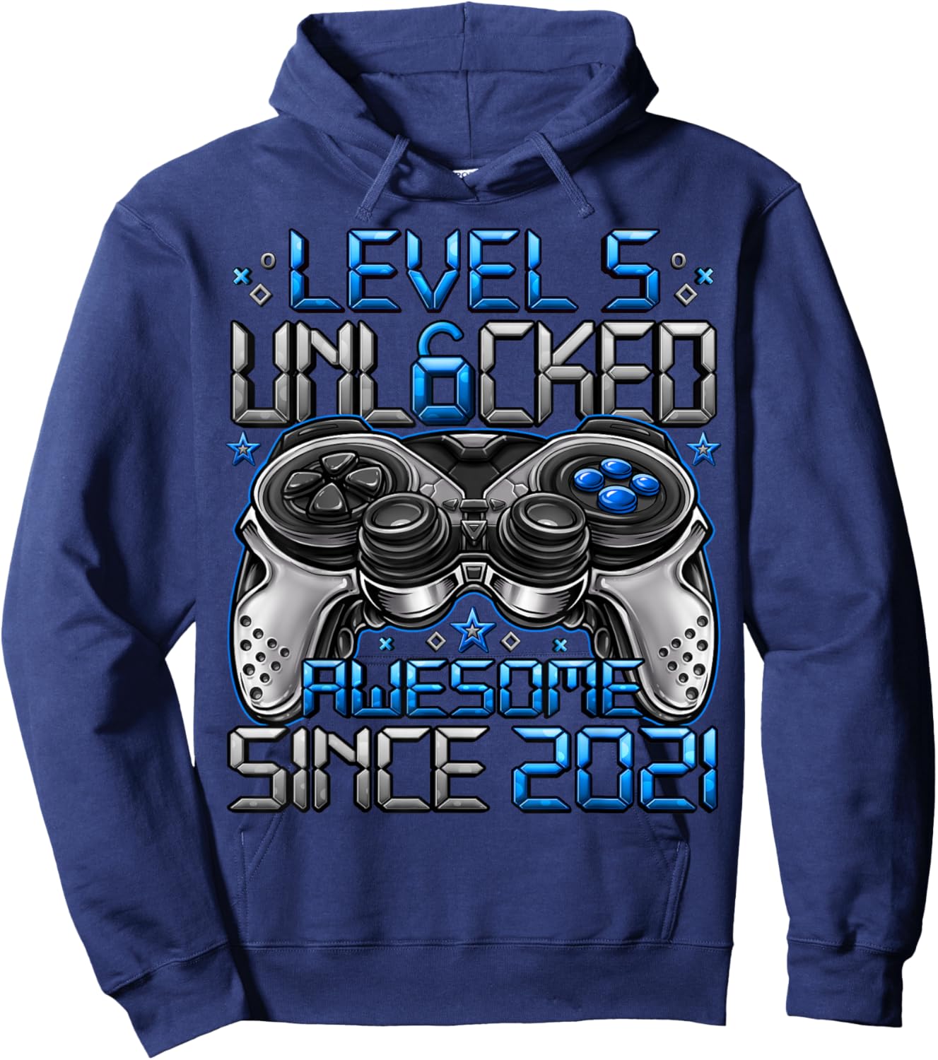 Level 5 Unlocked 5 Year Old Gifts Boys 5th Birthday Boy Hoodie - Hoodie | Navy