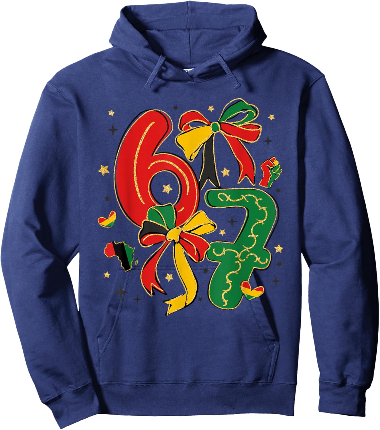 67 Black History Six Seven Coquette Bow Women Girls Kids Hoodie - Hoodie | Navy