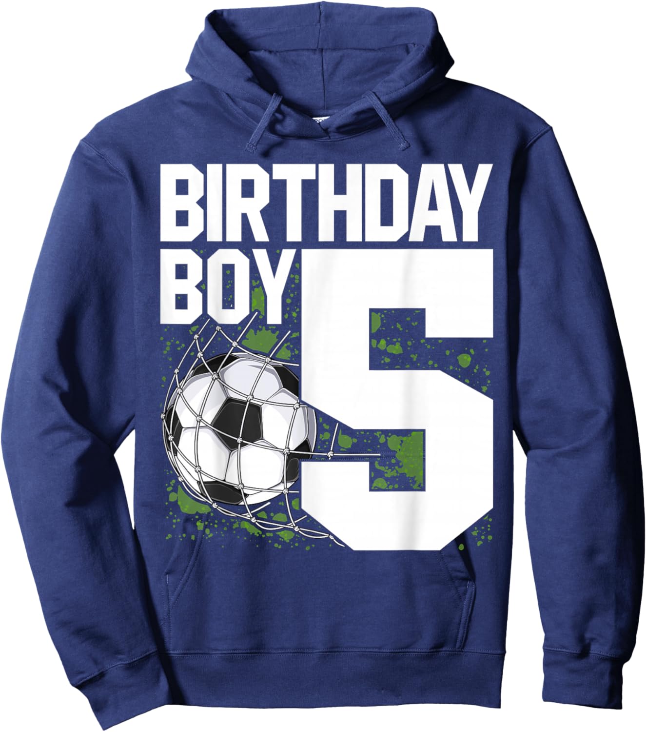 5th Birthday Boy Soccer Fan 5 Years Old Hoodie - Hoodie | Navy