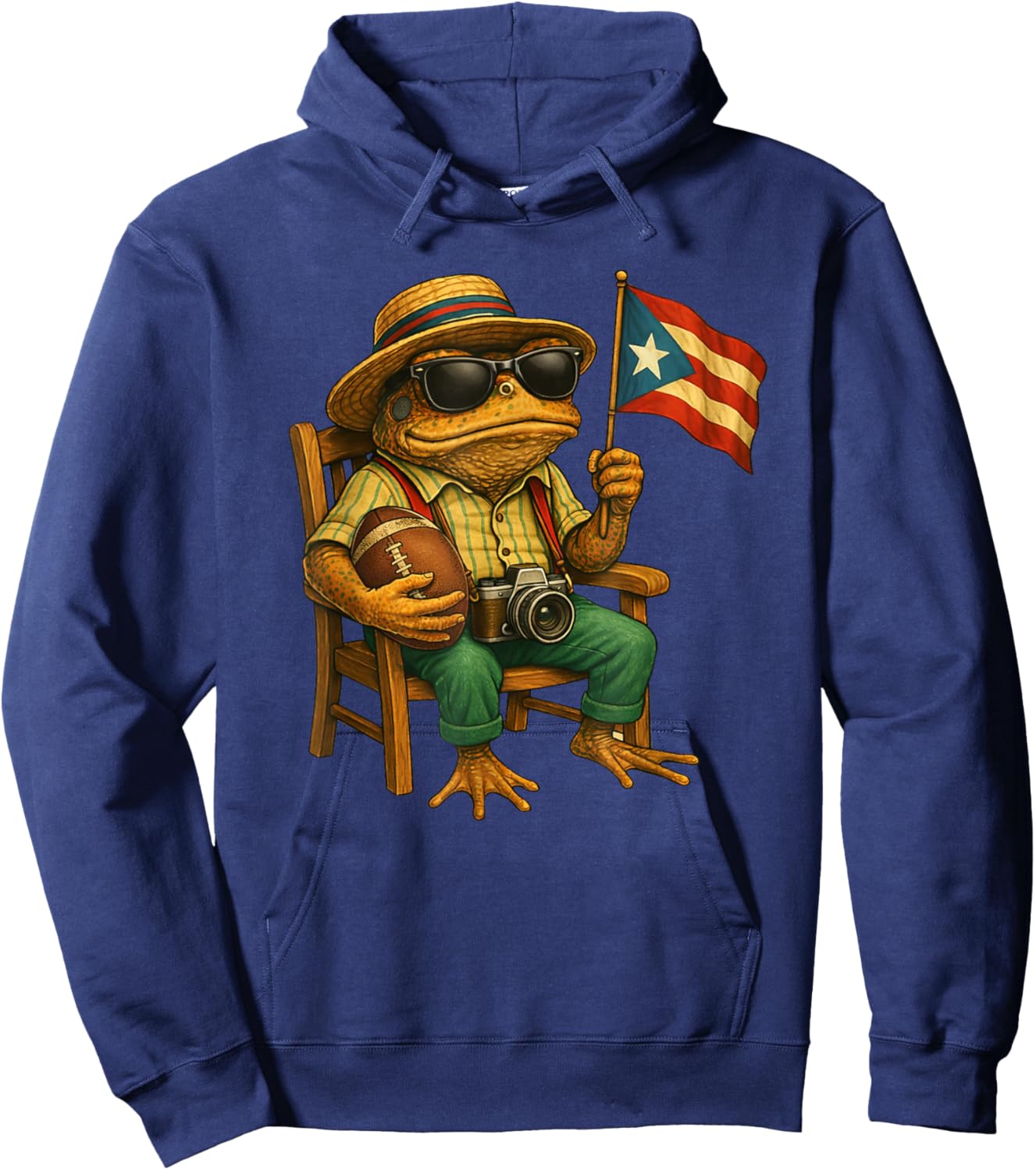 Funny Coqui Frog Puerto Rico Flag Taino Boricua Hispanic Hoodie - Hoodie | Navy