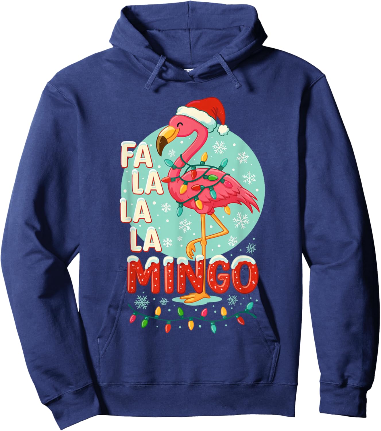 Flamingo Christmas Shirt , Funny FA La La Mingo Hoodie - Hoodie | Navy