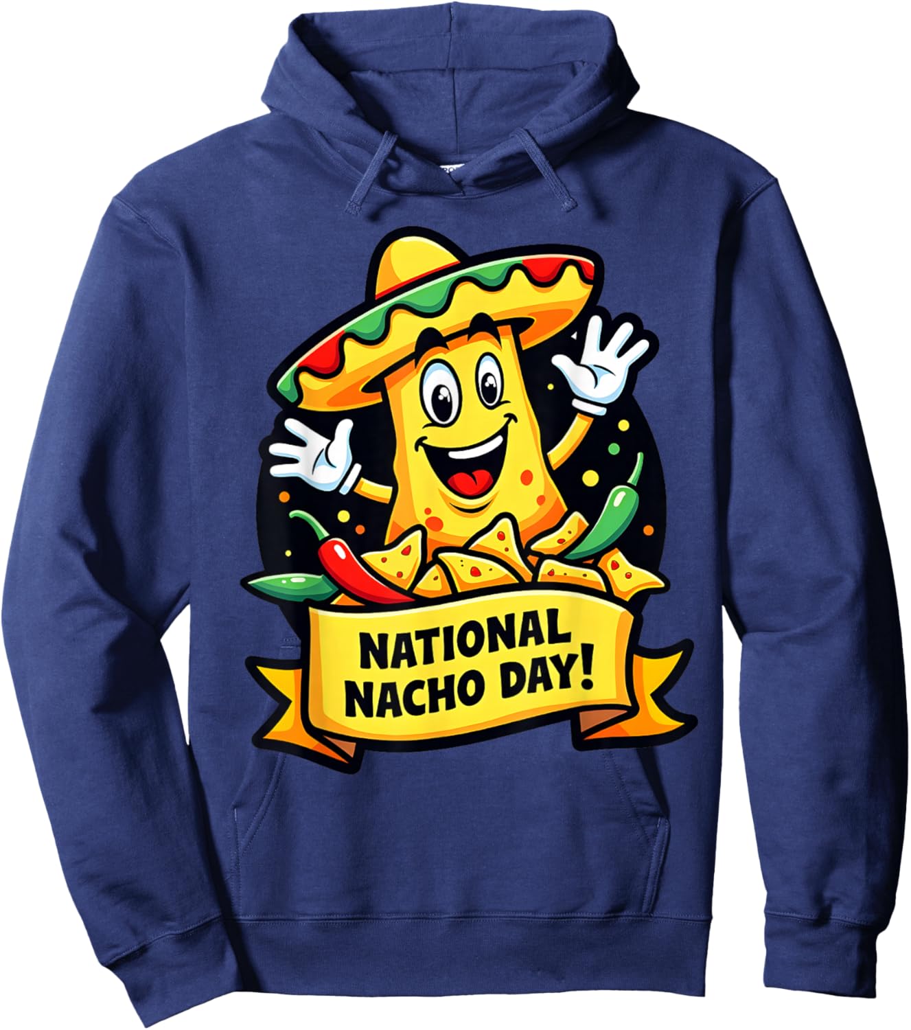 Funny Nacho Day Food Lover Design for Adults Men Women Kids Hoodie - Hoodie | Navy