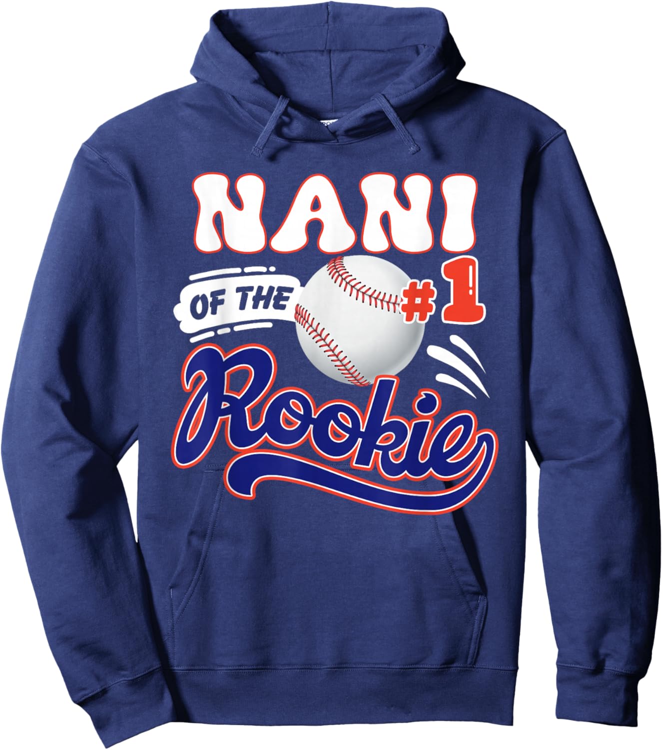 Nani Rookie of Year 1st Birthday Baseball Theme Matching Hoodie - Hoodie | Navy