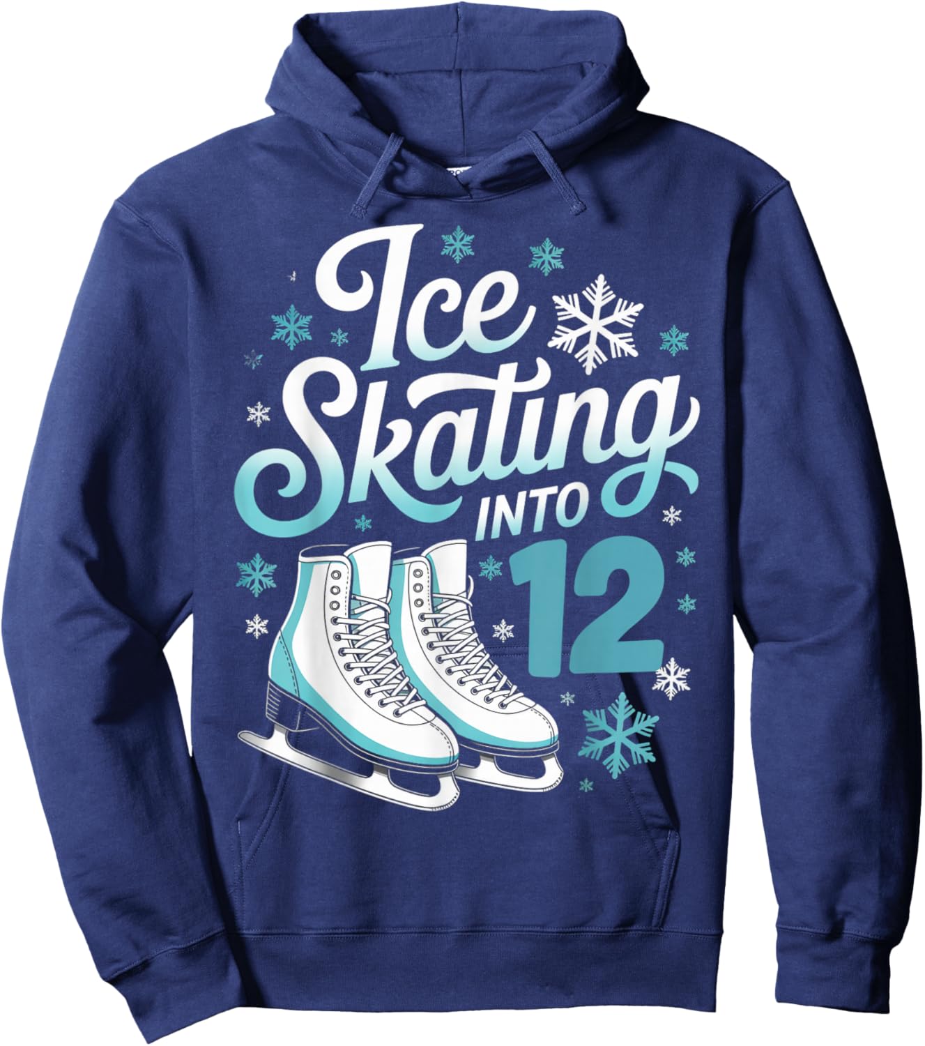 Ice Skating Into 12 Ice Skating 12th Birthday Figure Skating Hoodie - Hoodie | Navy