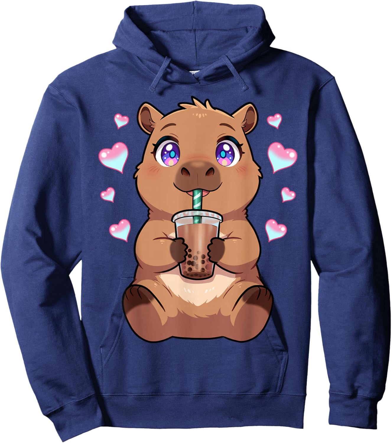 Kids Kawaii Capybara Graphic for Girls Capybara Hoodie - Hoodie | Navy