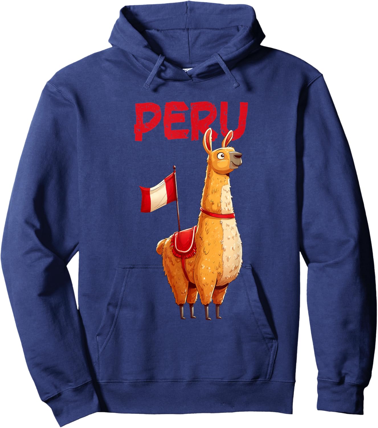 Pretty Llama with Peru Flag Costume Hoodie - Hoodie | Navy