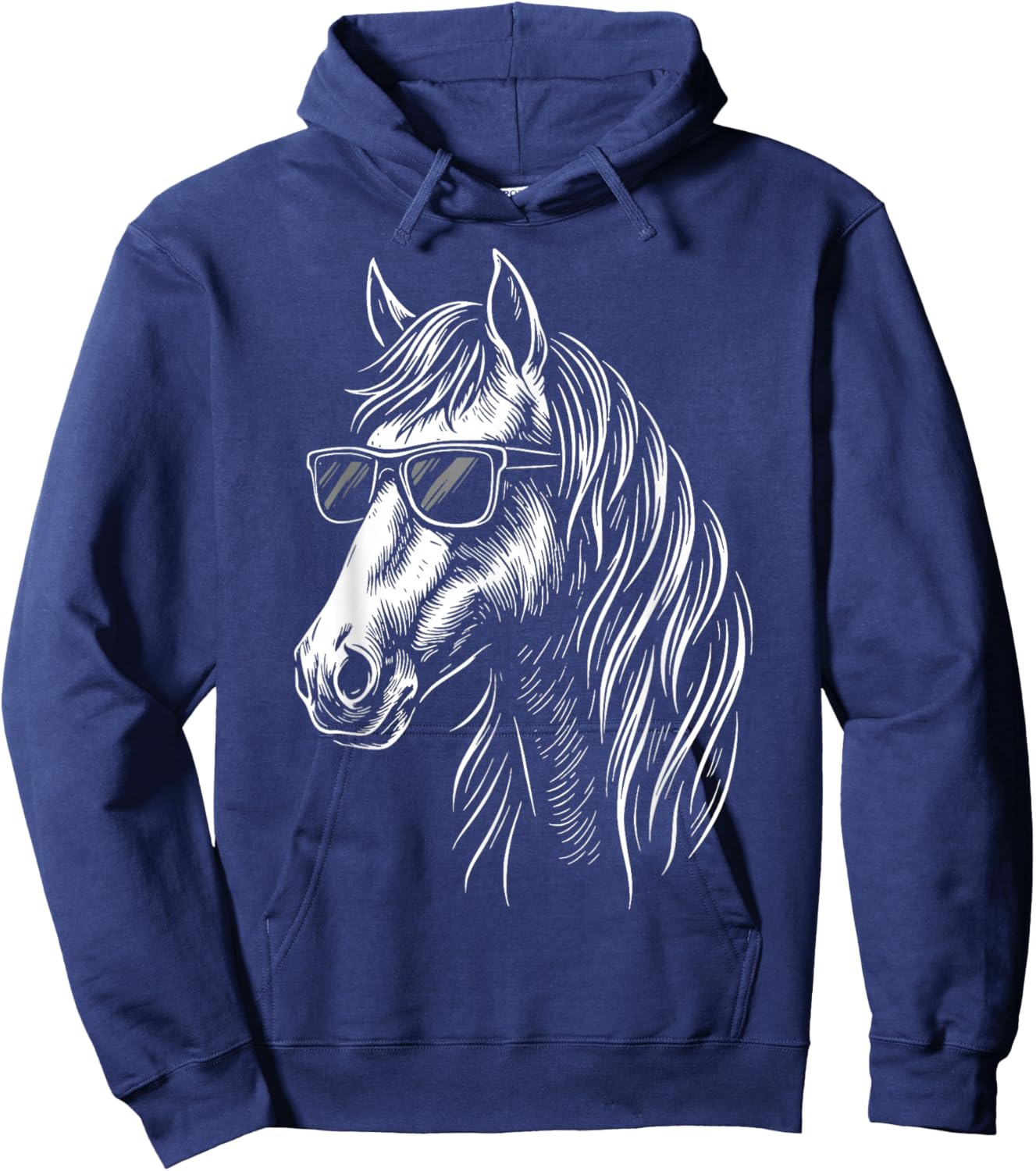 Girl Horse Sunglasses Horse Riding Hoodie - Hoodie | Navy