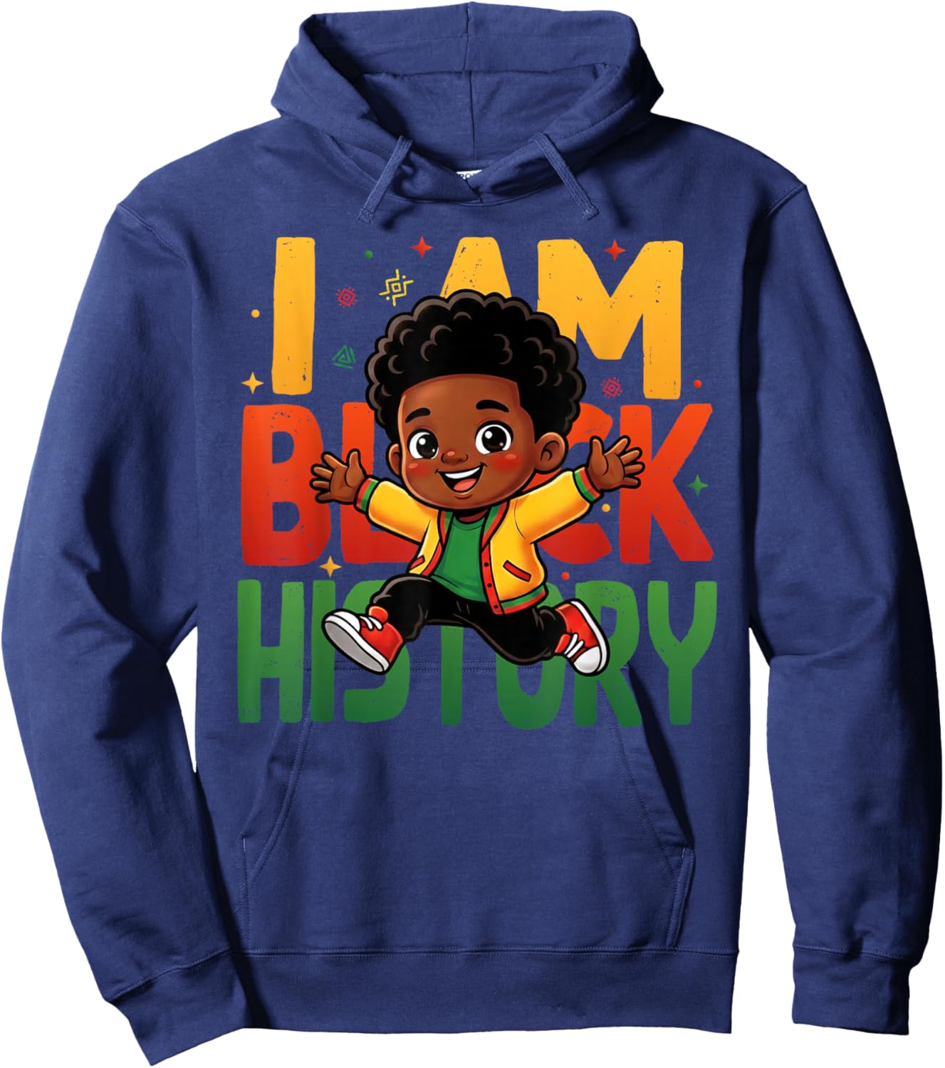 Bruh I Am Black History Month Black Child Magic Afro Kid Boy Hoodie - Hoodie | Navy