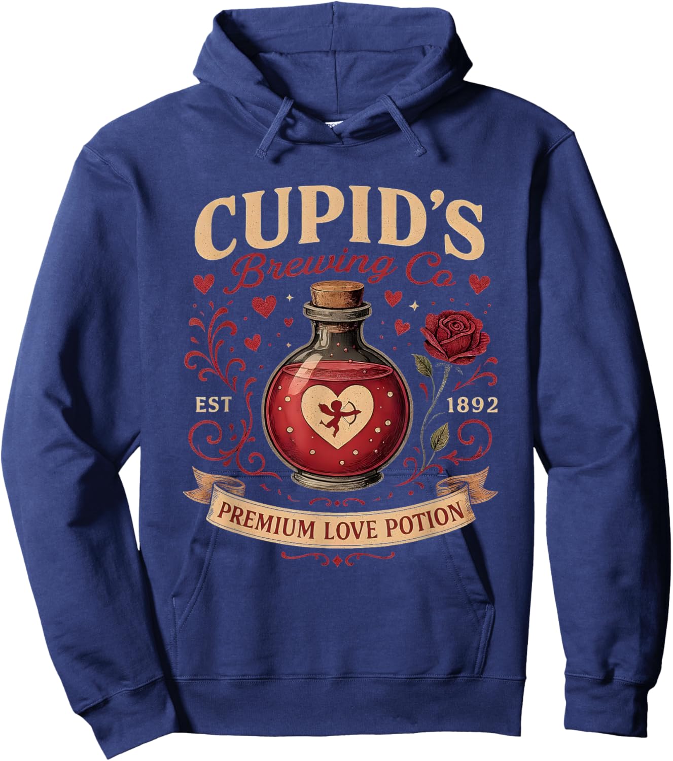 Retro Trendy Valentine Funny Even Cupid Need A Margarita Hoodie - Hoodie | Navy