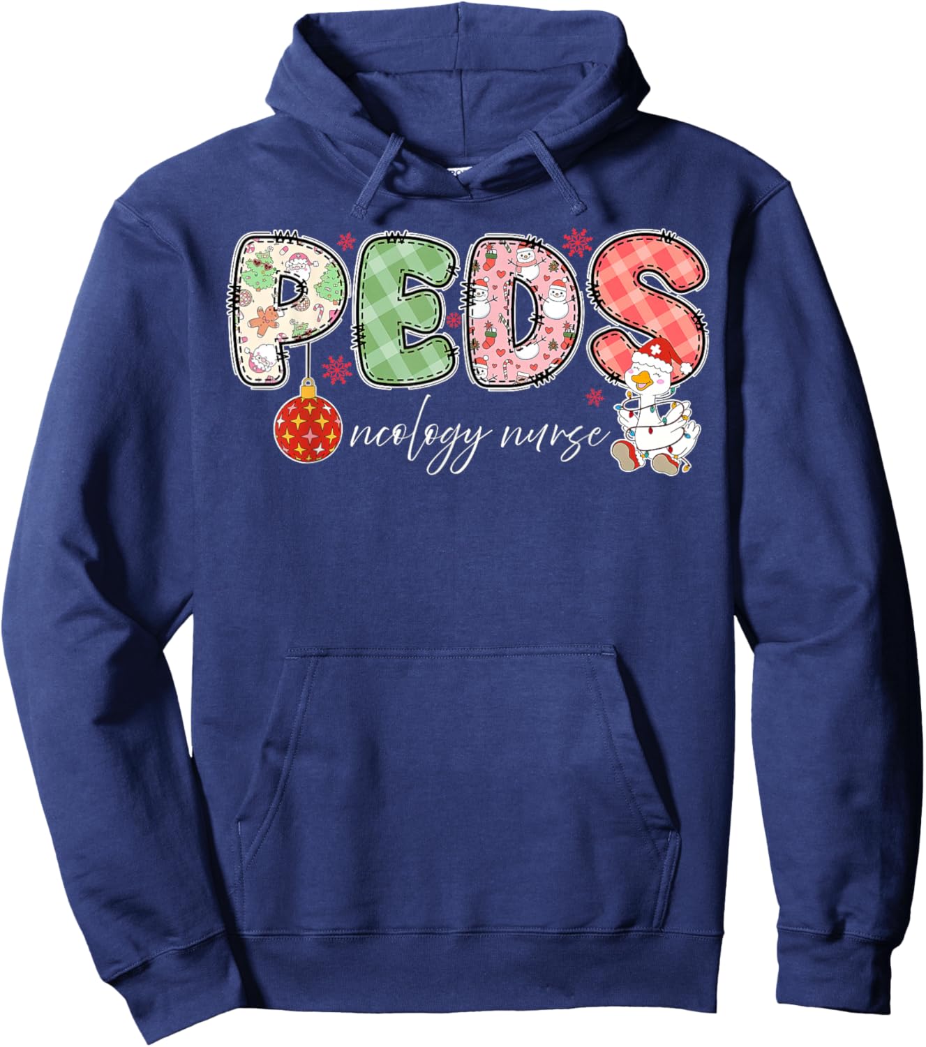 PEDS Oncology Nurse Silly Goose Christmas Pediatric Hem Onc Hoodie - Hoodie | Navy