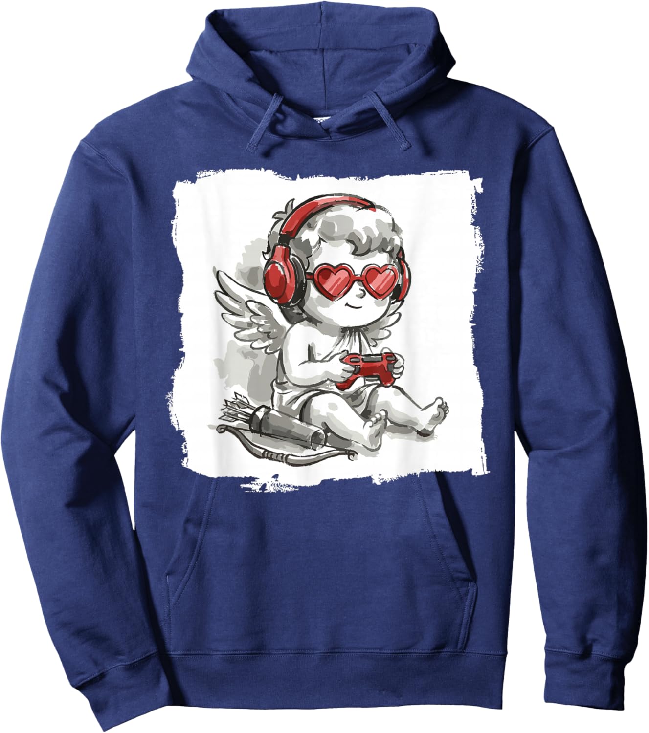 Video Games Cupid Gamer Funny St. Valentine's Day Hoodie - Hoodie | Navy
