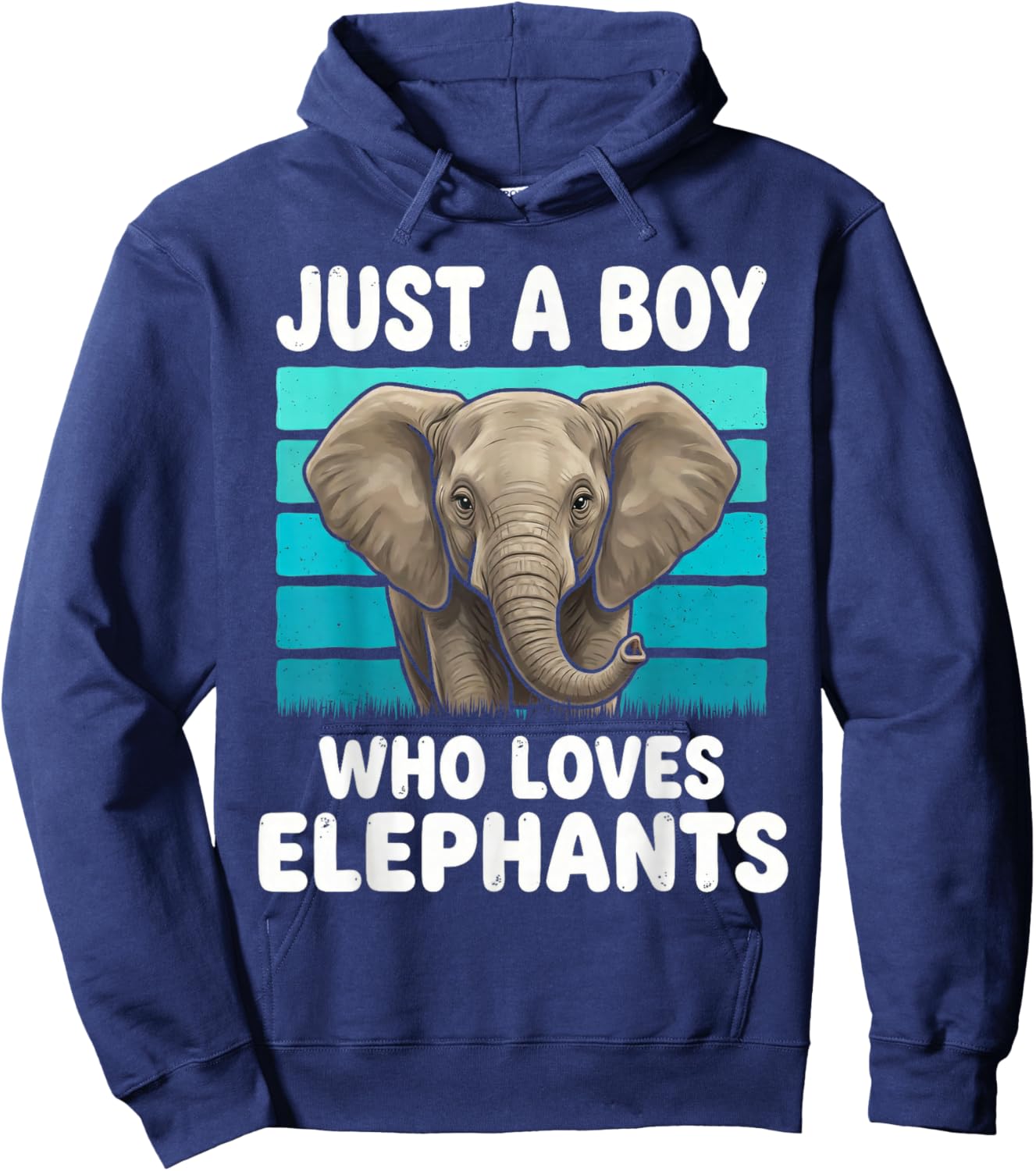 Just a Boy Who Loves Elephants Funny Elephant Lover Kid Boys Hoodie - Hoodie | Navy