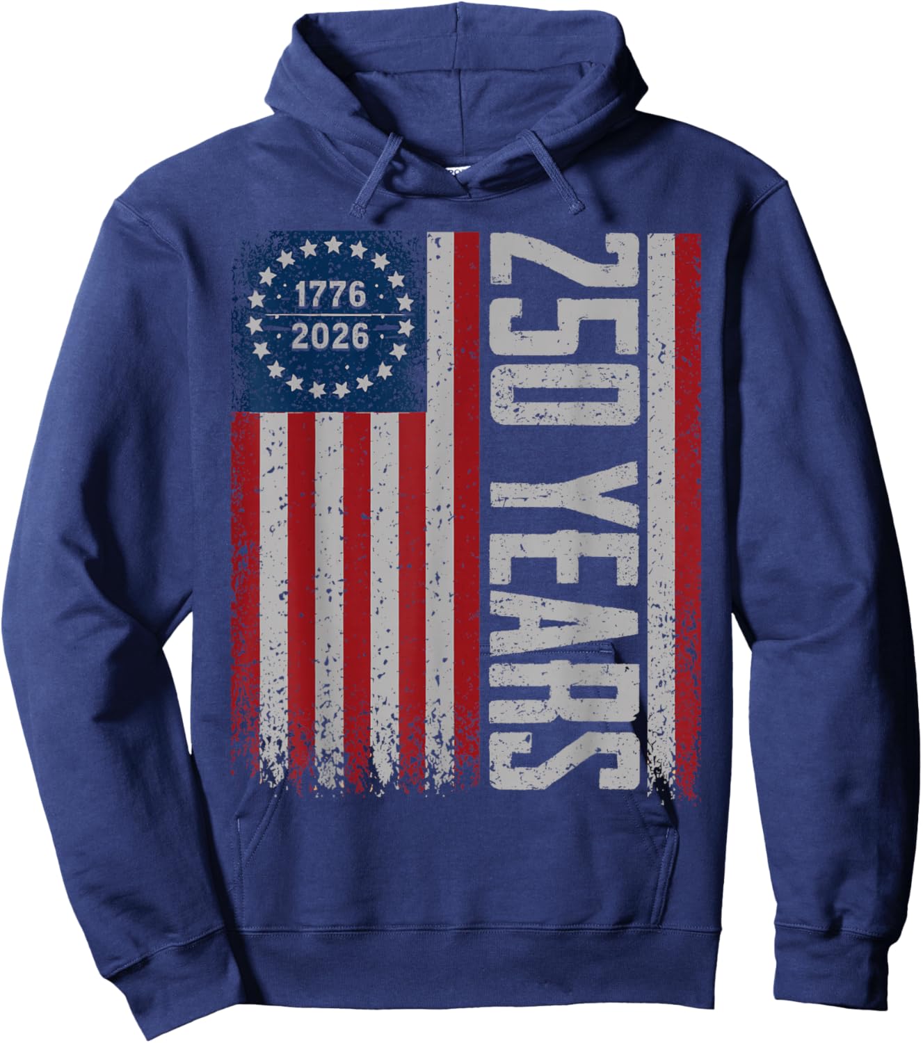 Vintage 250 Years American 1776-2026 250th Birthday USA Hoodie - Hoodie | Navy