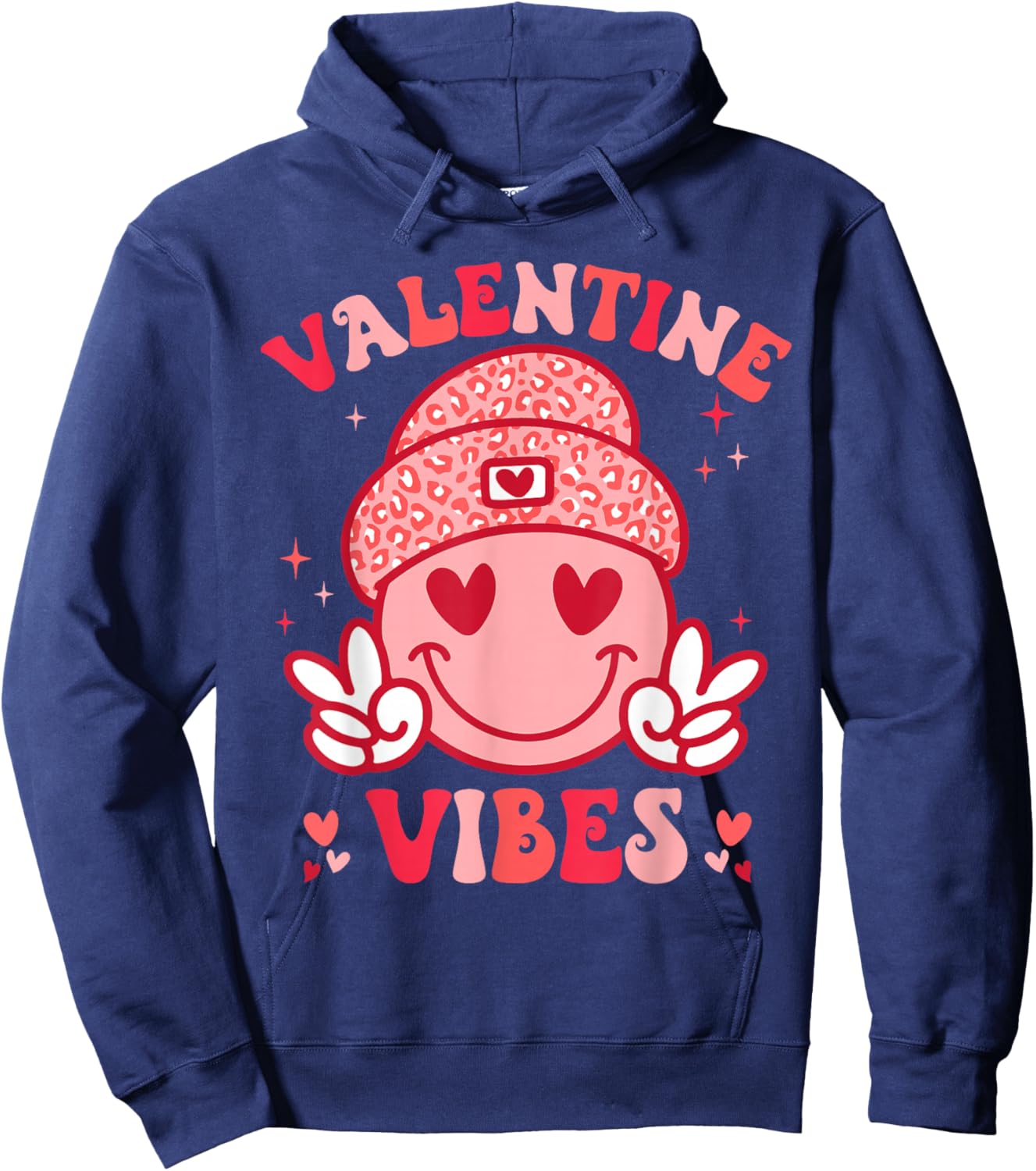 Valentines Vibes Valentines Day for Teens Boys Girls Kids Hoodie - Hoodie | Navy