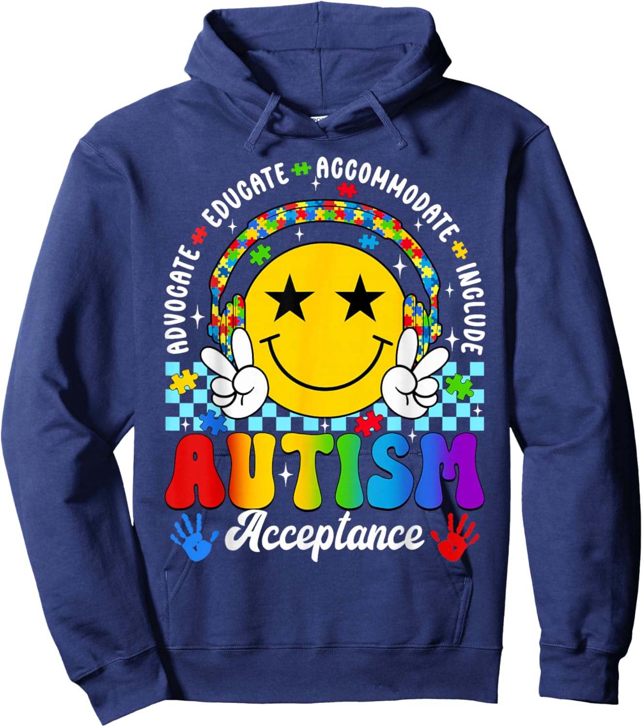 Autism Awareness Acceptance Special Education Teacher Kids Hoodie - Hoodie | Navy