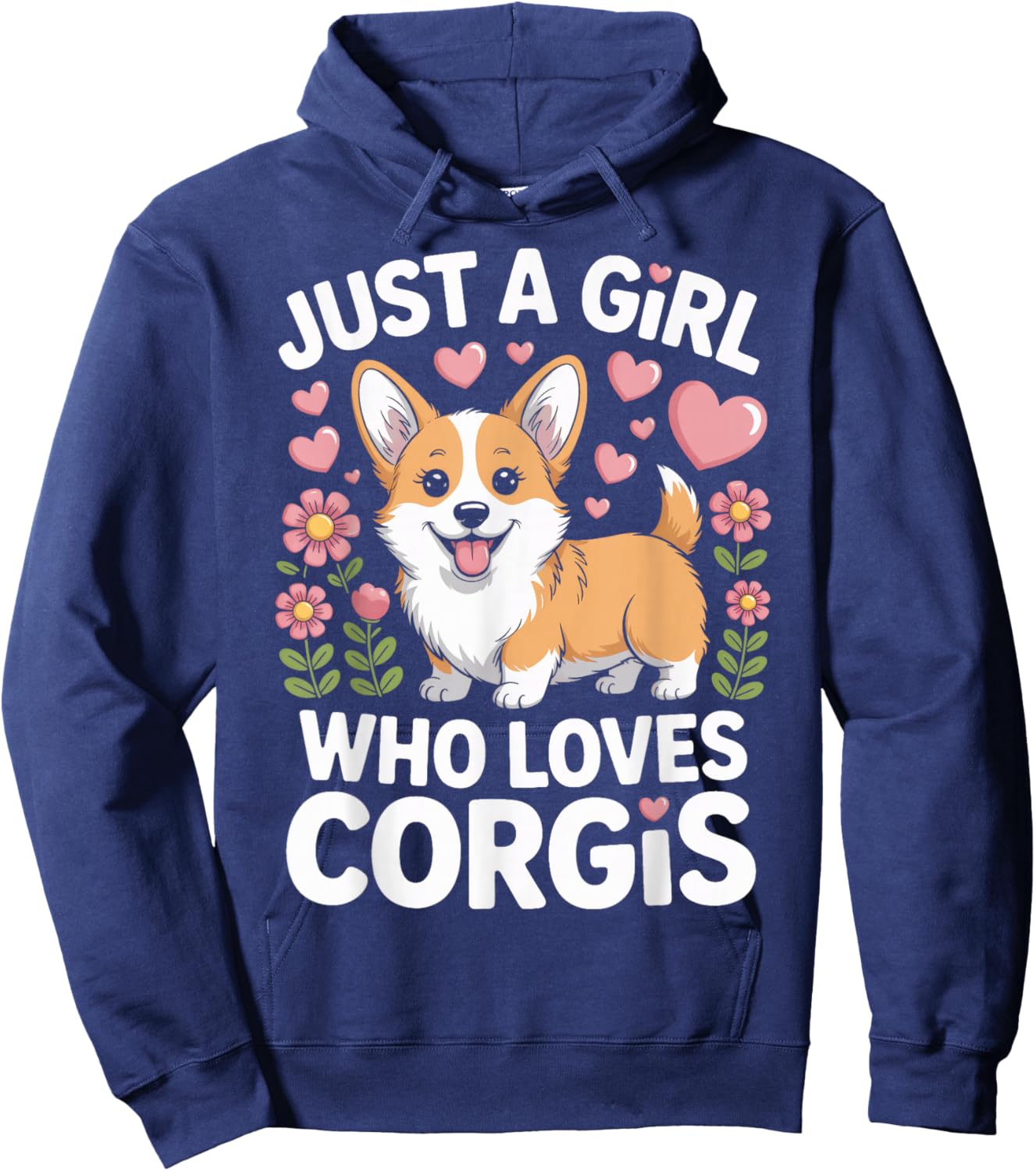 Dog Mom Just A Girl Who Loves Corgis Corgi Owner Pride Hoodie - Hoodie | Navy