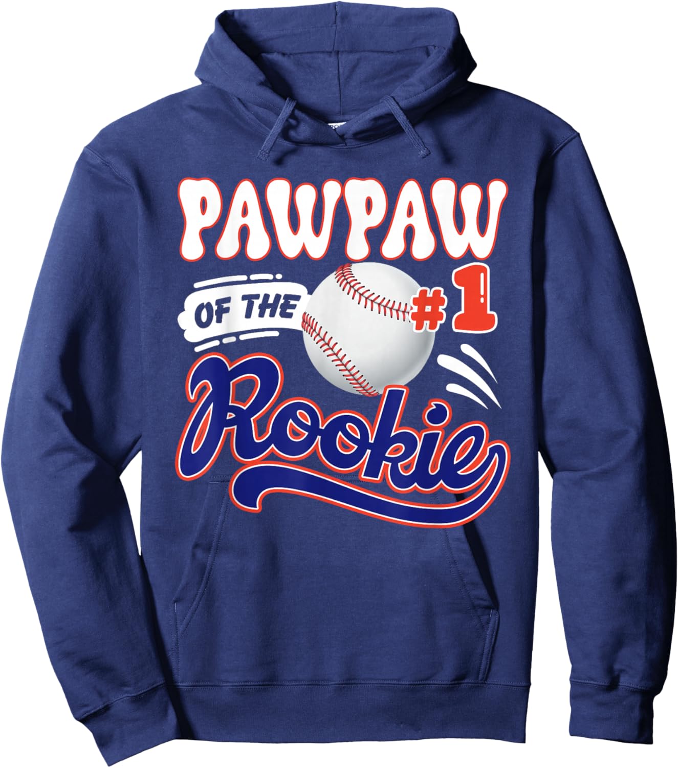 Pawpaw Rookie of Year 1st Birthday Baseball Theme Matching Hoodie - Hoodie | Navy