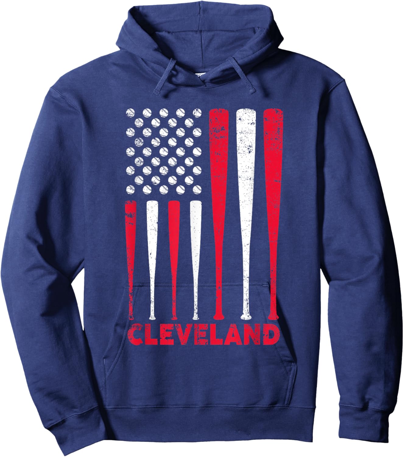 Cleveland Flag Vintage Baseball Gift Women Kids Hoodie - Hoodie | Navy