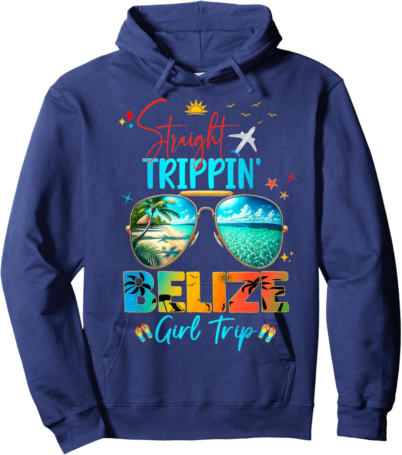 Belize Vacay Straight Trippin' Birthday Cruise Hoodie - Hoodie | Navy
