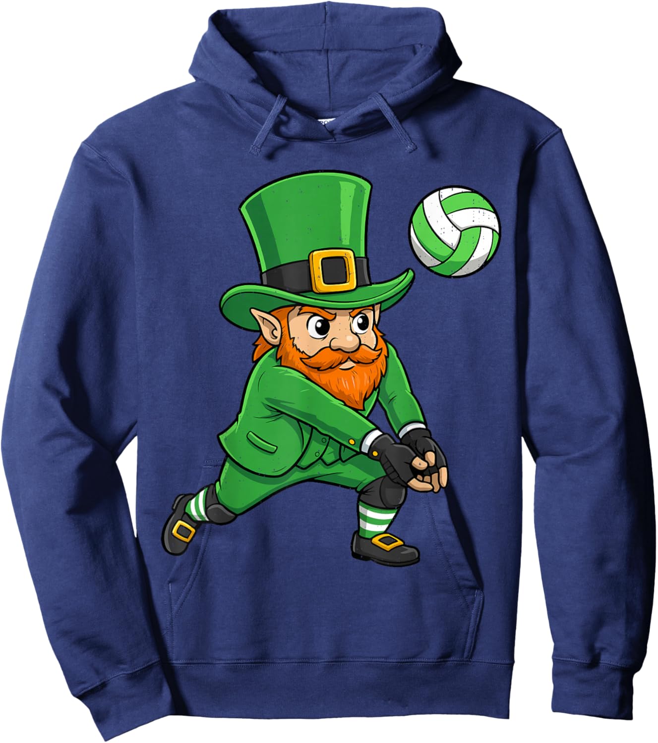 Leprechaun Volleyball Green St Patricks Day Sport Boy Kids Hoodie - Hoodie | Navy
