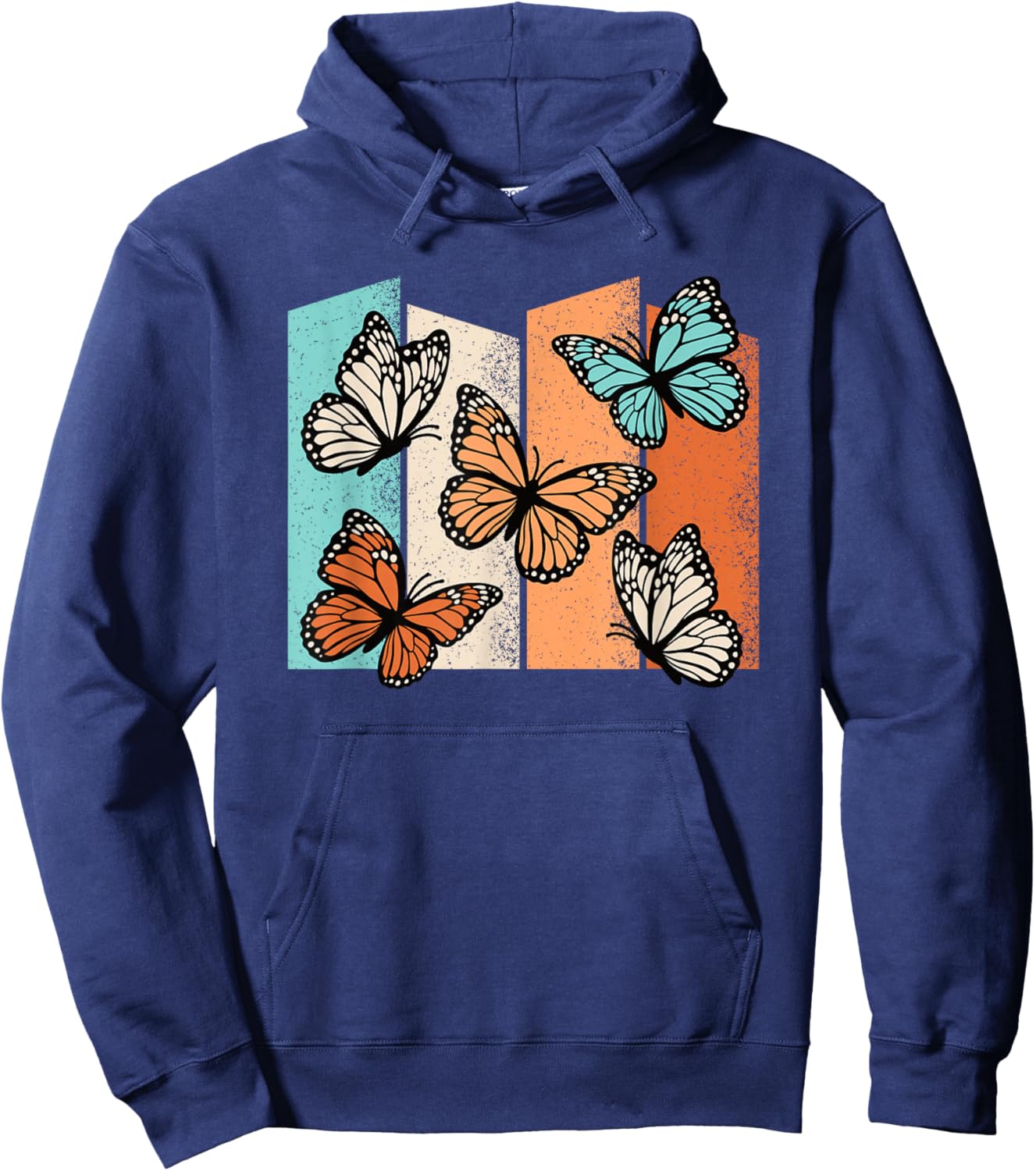 Retro Butterflies Vintage Butterfly Lover Men Women Hoodie - Hoodie | Navy