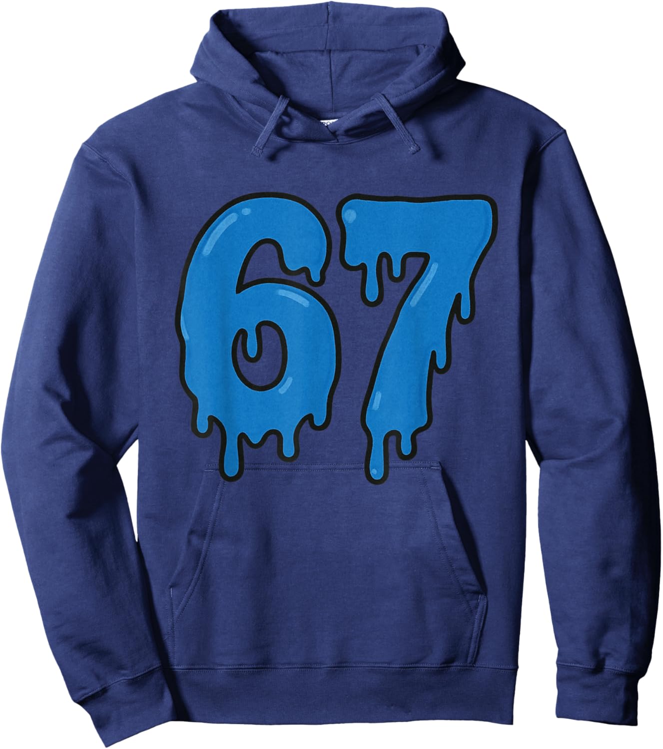 67 Drip Melt Six Seven Meme Alpha Gen Slang Funny Blue Hoodie - Hoodie | Navy