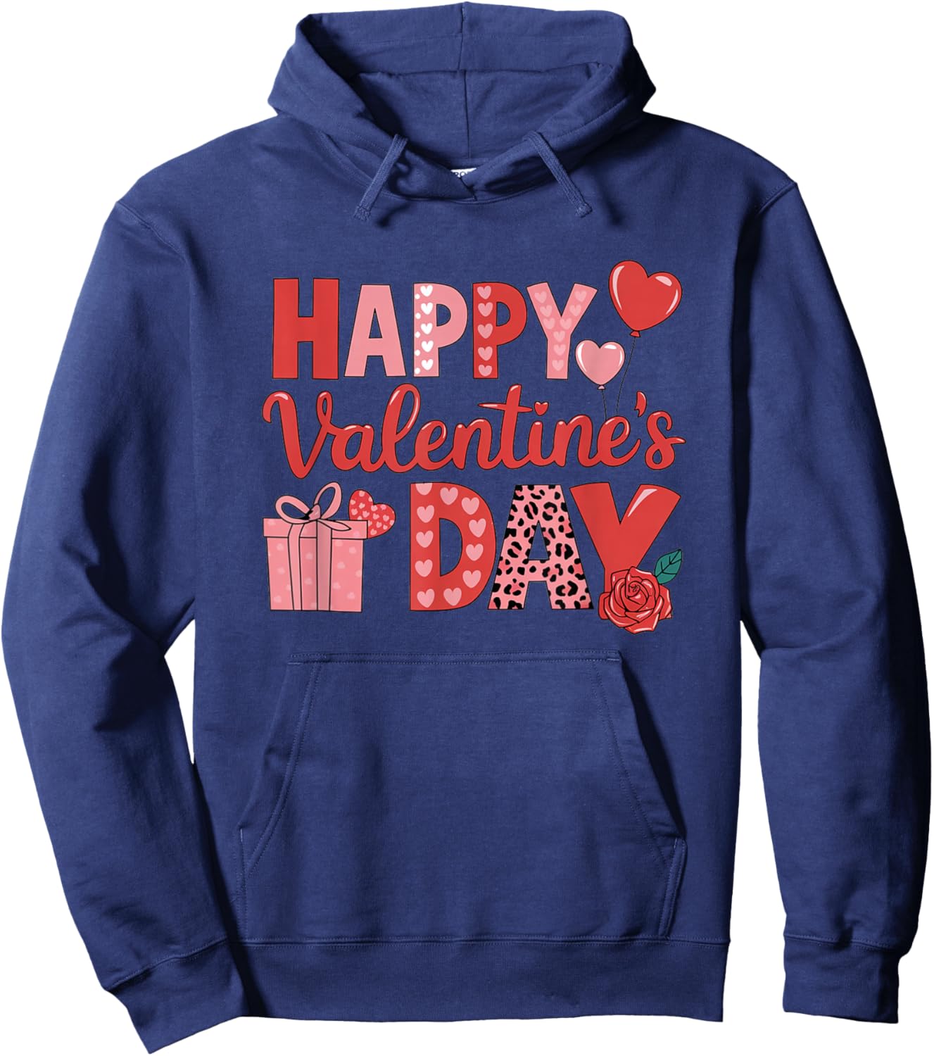 Happy Valentines Day 2026 Heart Love Valentine Men Women Hoodie - Hoodie | Navy