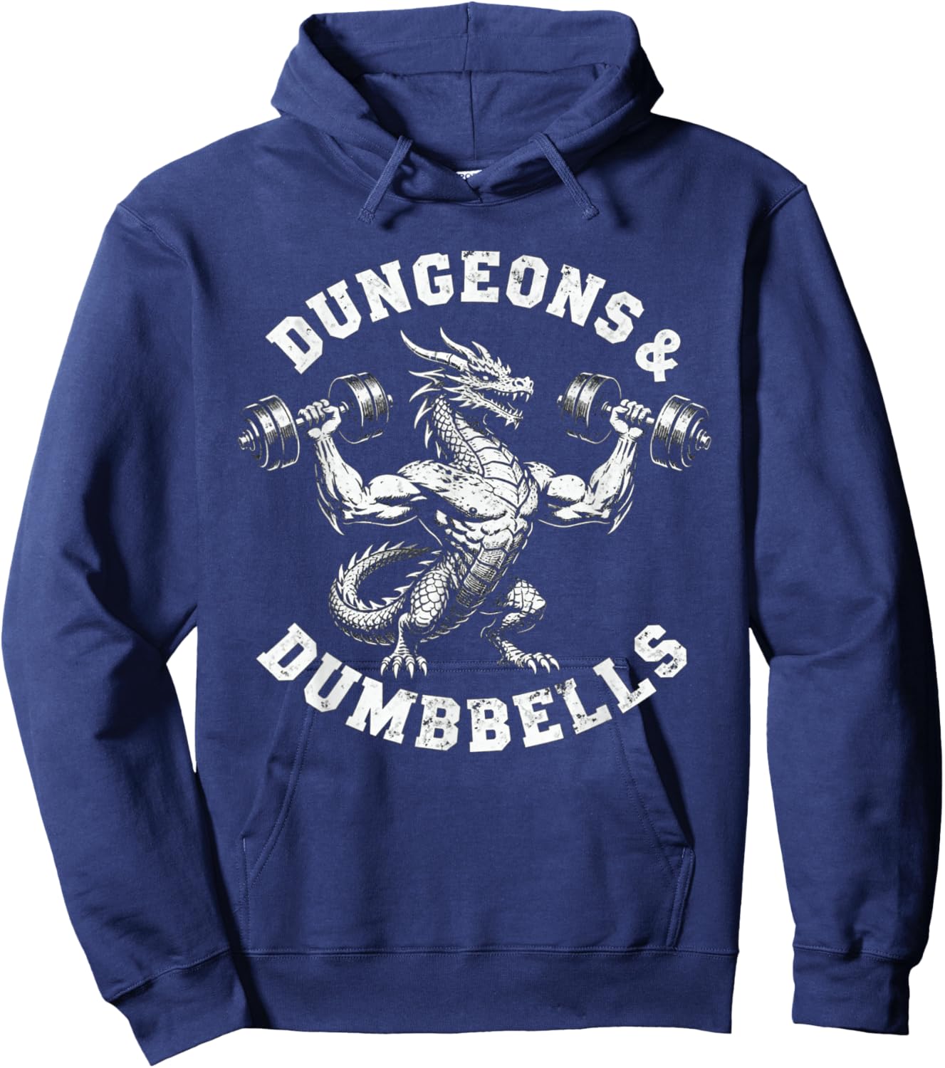 Dungeons and Dumbbells Gym Workout Fantasy Hoodie - Hoodie | Navy