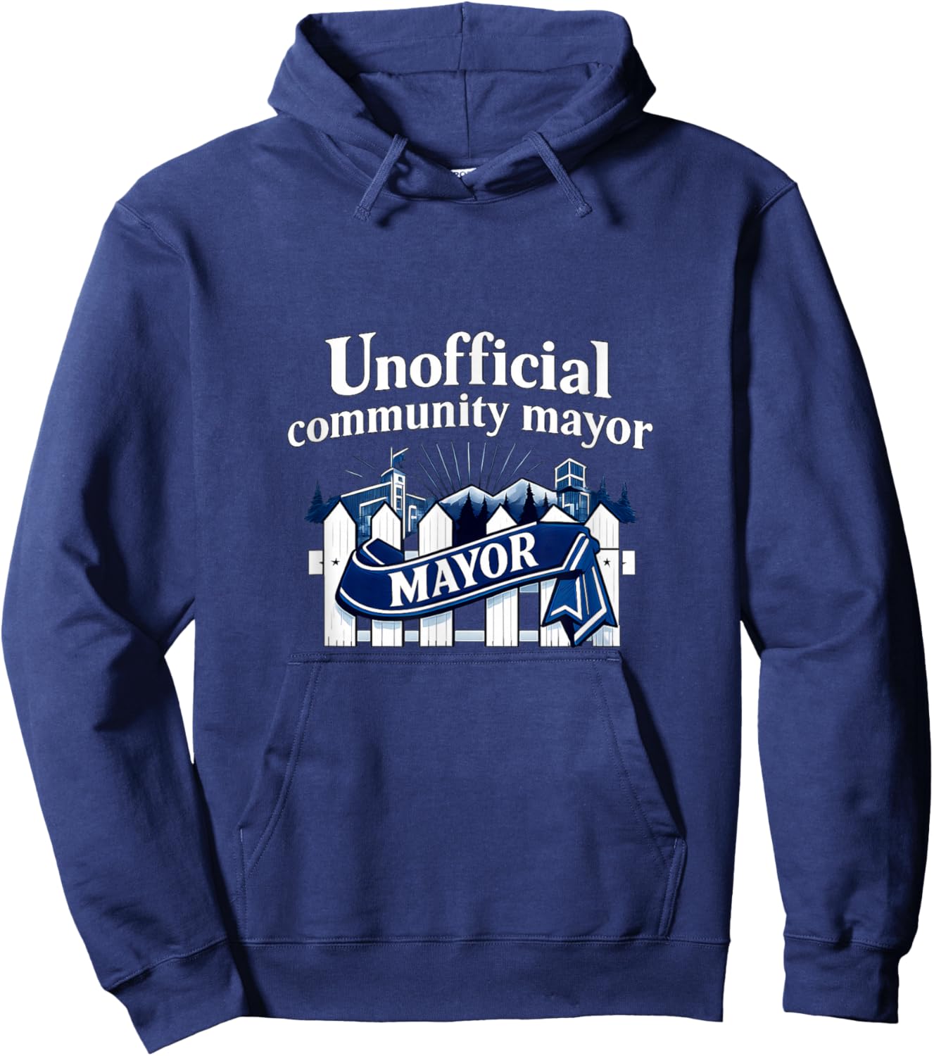 Unofficial Community Mayor Local Pride Badge Graphic Hoodie - Hoodie | Navy