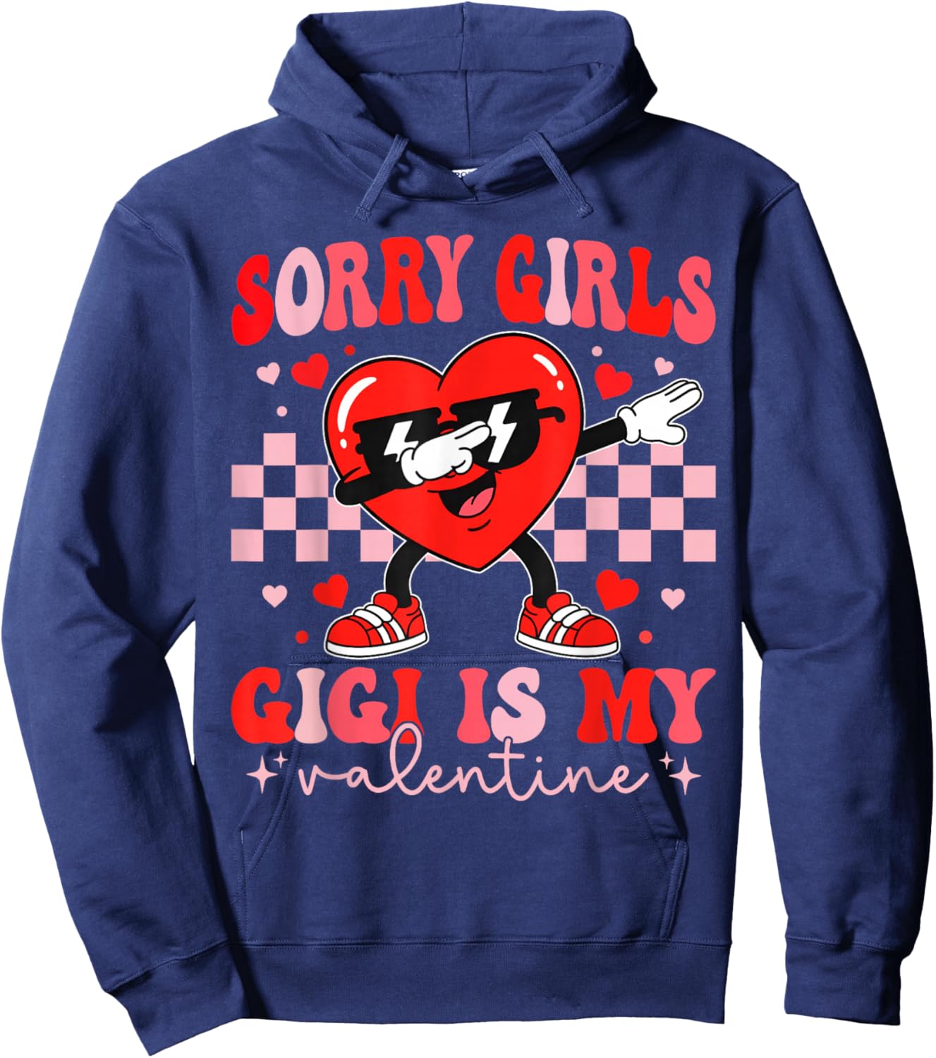 Sorry Girls Gigi is My Valentine Dabbing Heart Kids Boys Hoodie - Hoodie | Navy