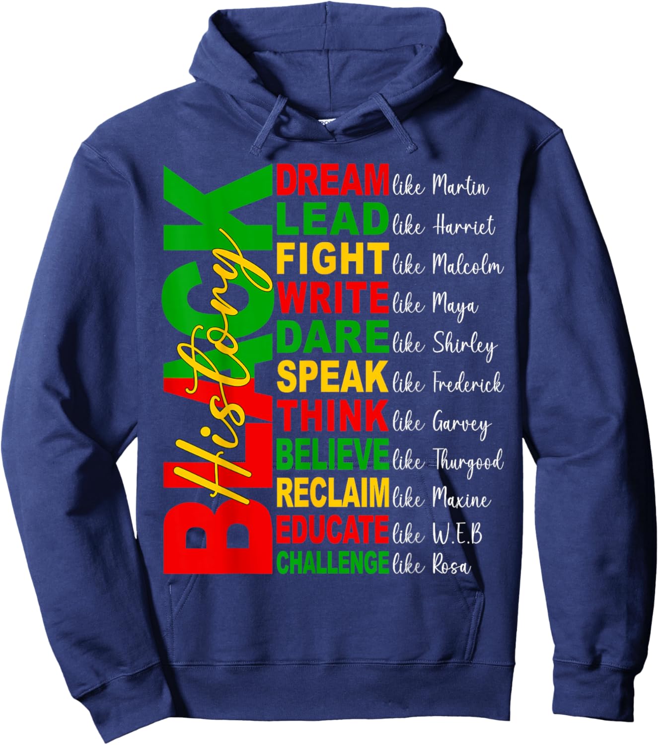 Black History Month Dream Lead Write Dare Men Women Kid Hoodie - Hoodie | Navy