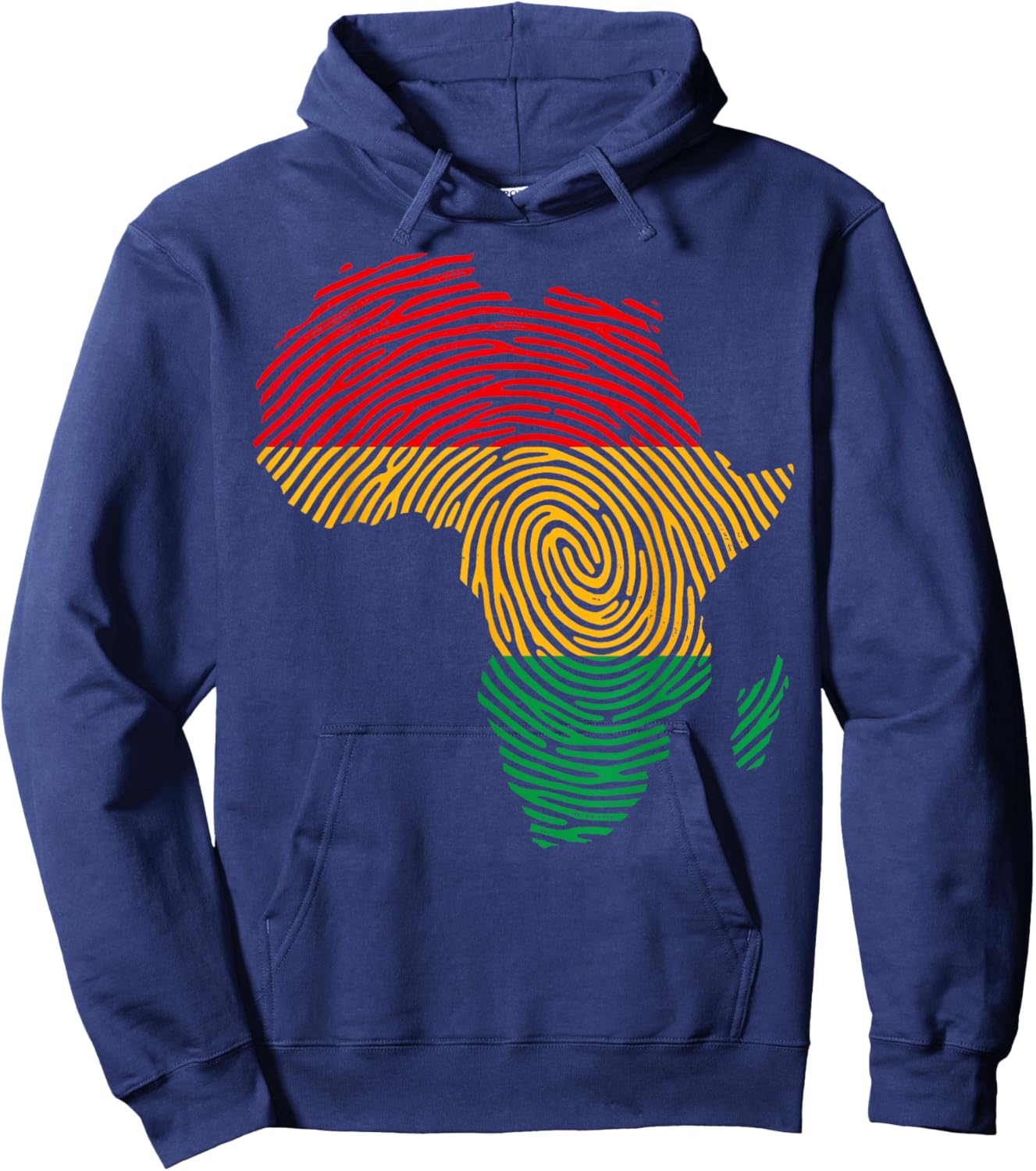 African Heritage Fingerprint Map Roots Pride Graphics Hoodie - Hoodie | Navy