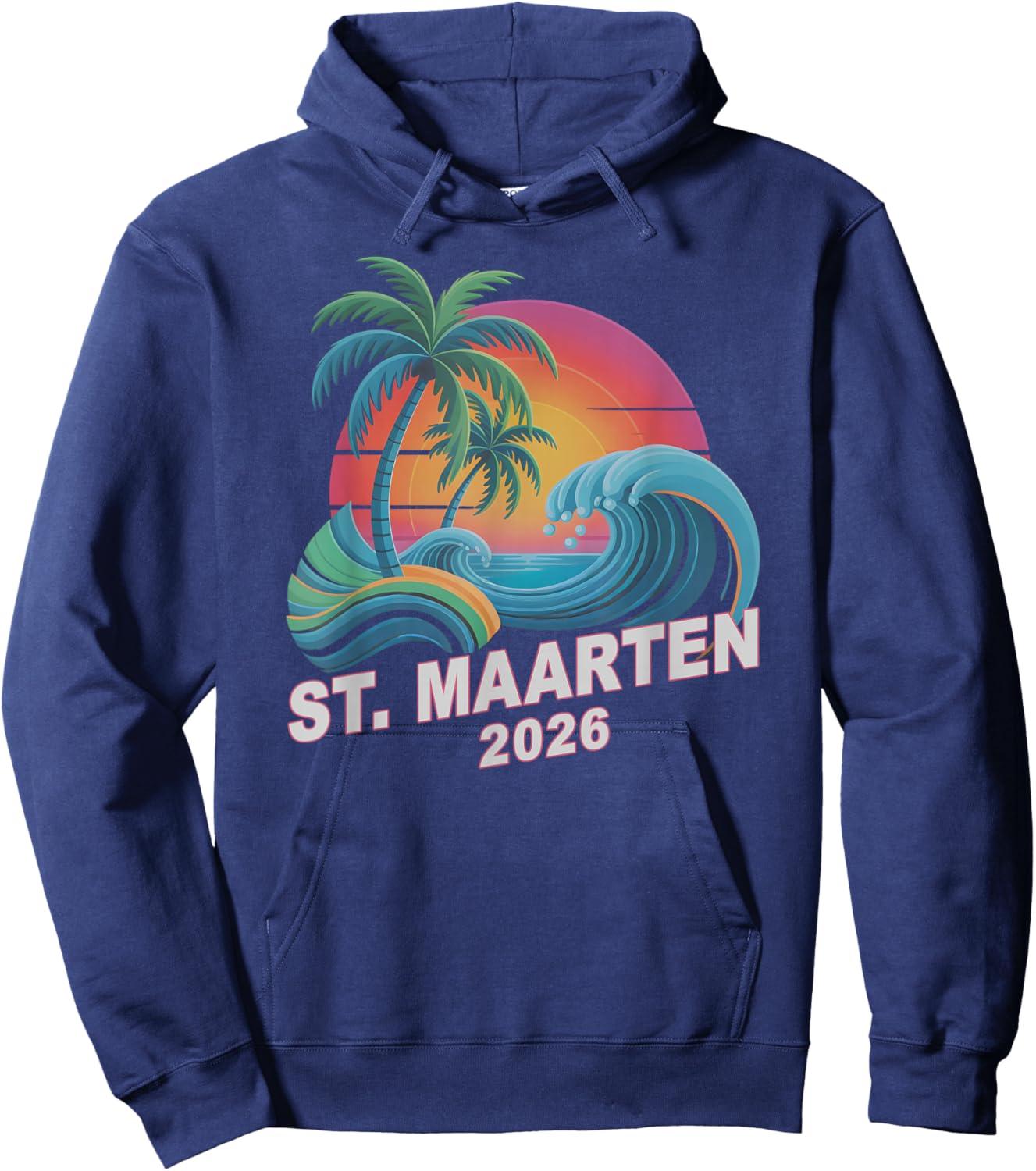 Retro ST Maarten 2026 Trip Holiday Vacay All Girls Sisters Hoodie - Hoodie | Navy