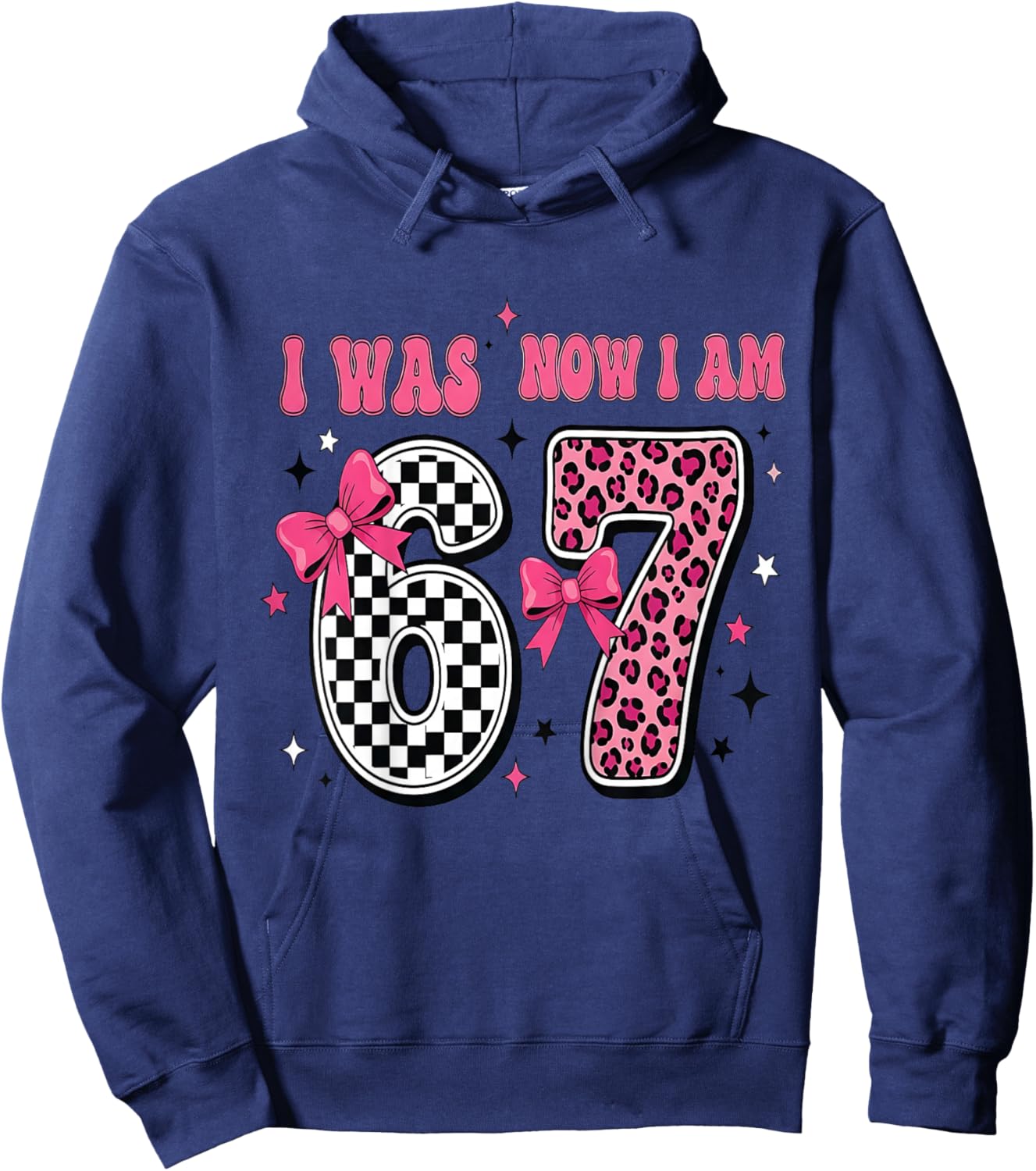 7th Birthday Girl I was 6 Now I'm 7 Years Old Birthday Girl Hoodie - Hoodie | Navy