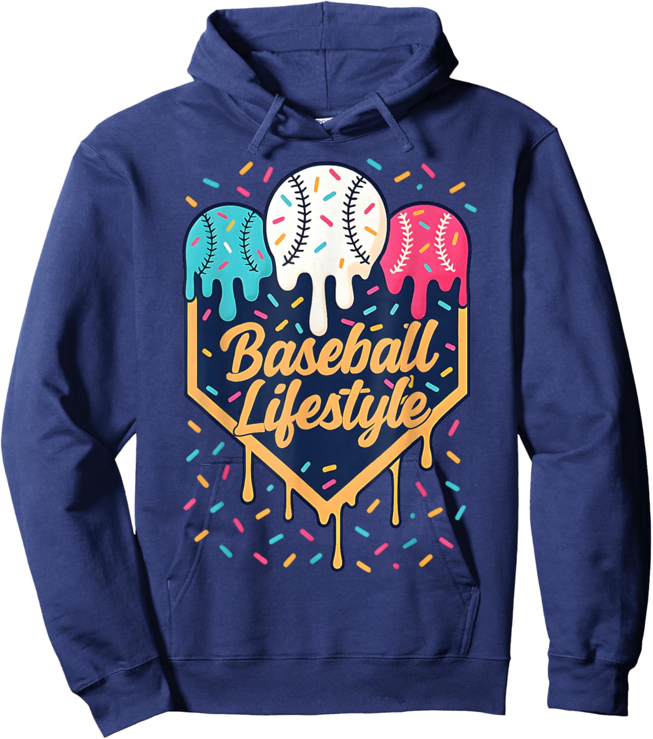 Baseball Life Style 101 Apparel Youth Drip Baseball Boys Kid Hoodie - Hoodie | Navy