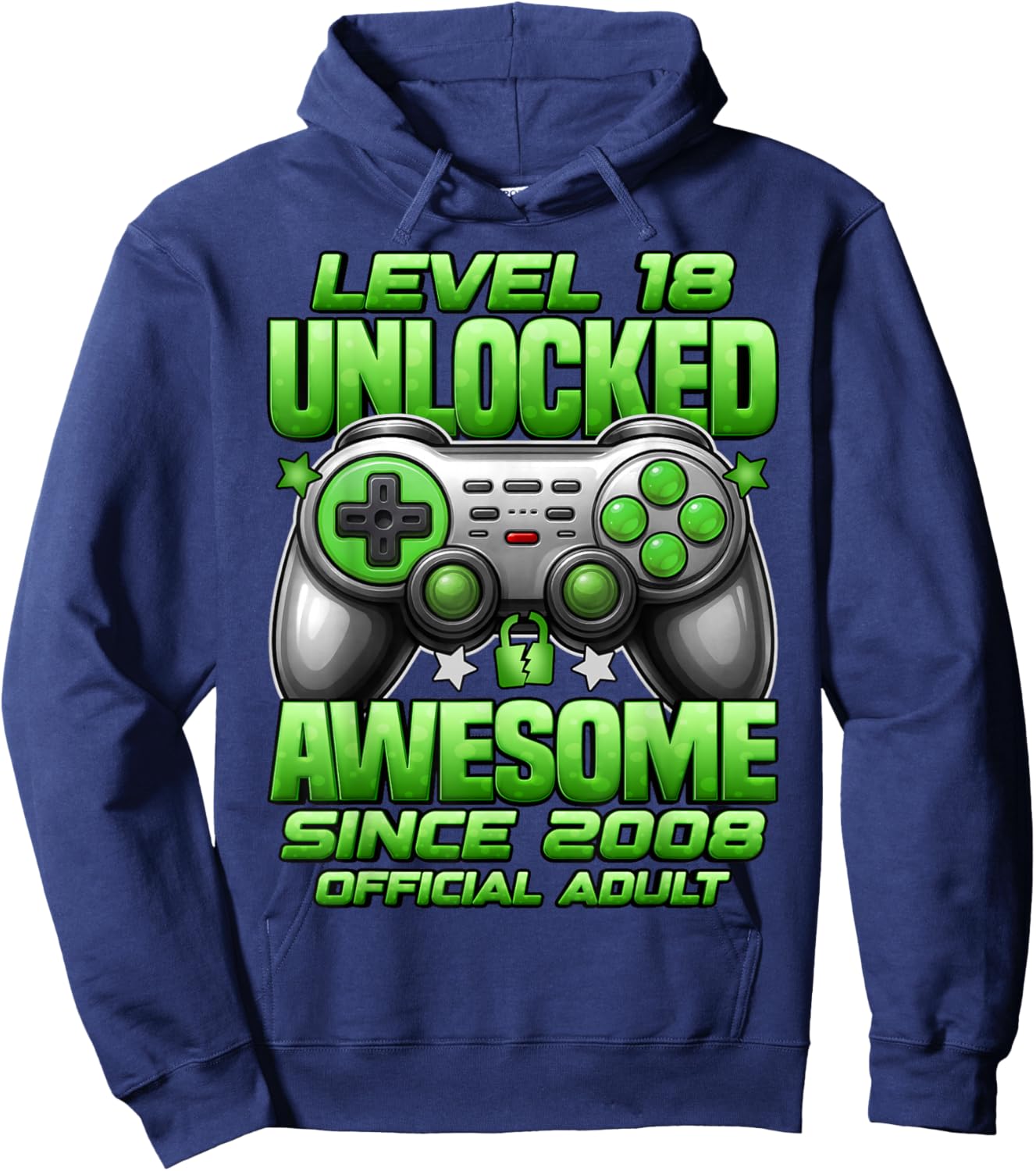 Official Adult Level 18 Unlocked Boys 18th Birthday Boy Hoodie - Hoodie | Navy