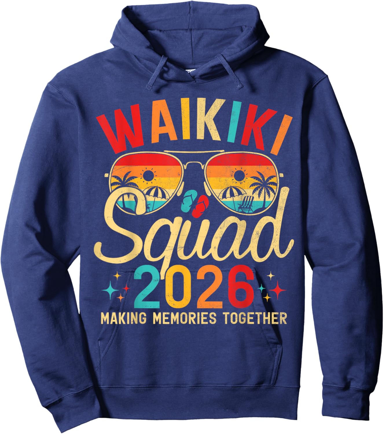 Waikiki Beach Hawaii Summer Vacation Family Trip 2026 Squad Hoodie - Hoodie | Navy
