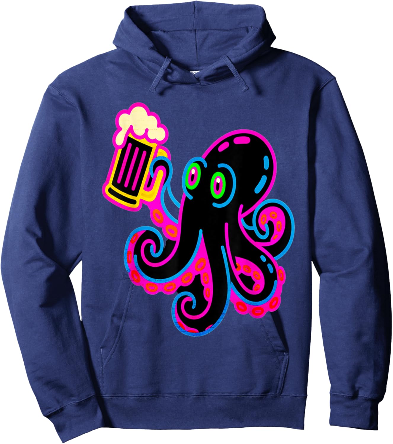 Funny Beer Art Octopus Hoodie - Hoodie | Navy