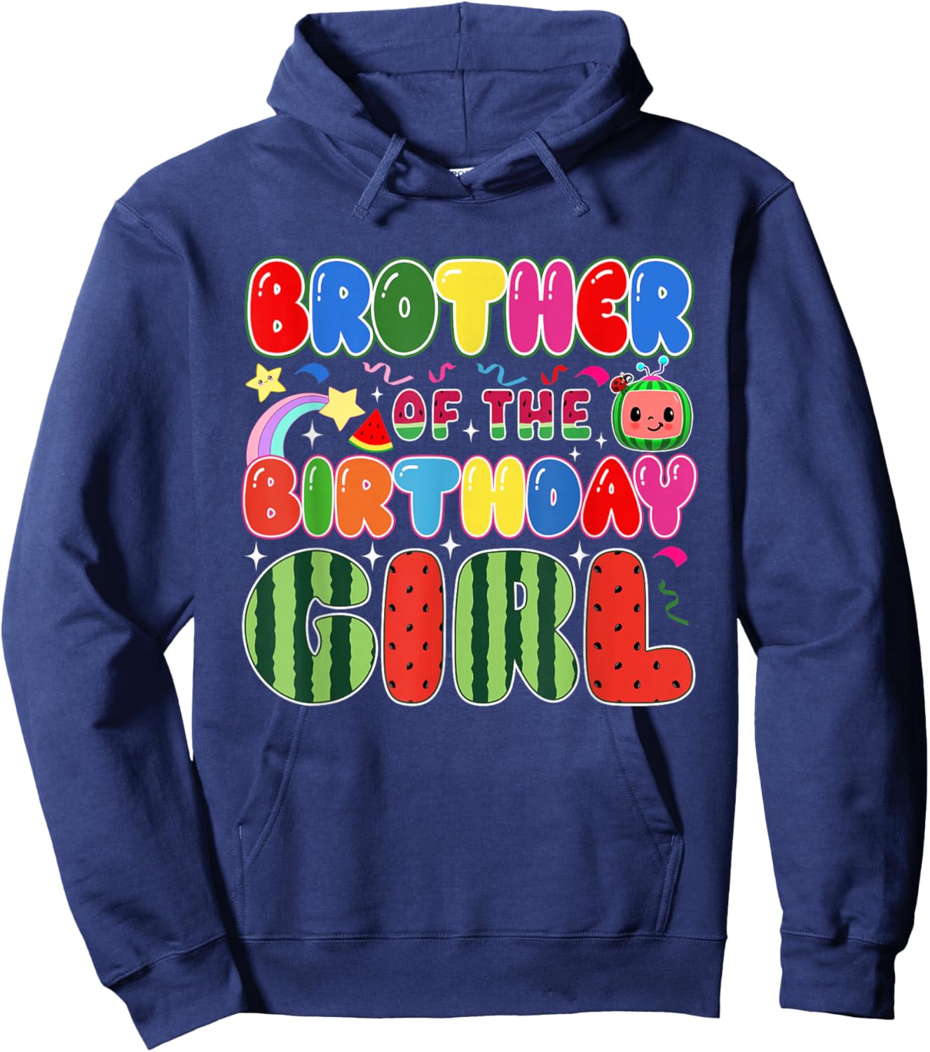 Brother of The Birthday Girl Melon Family Matching Funny Hoodie - Hoodie | Navy