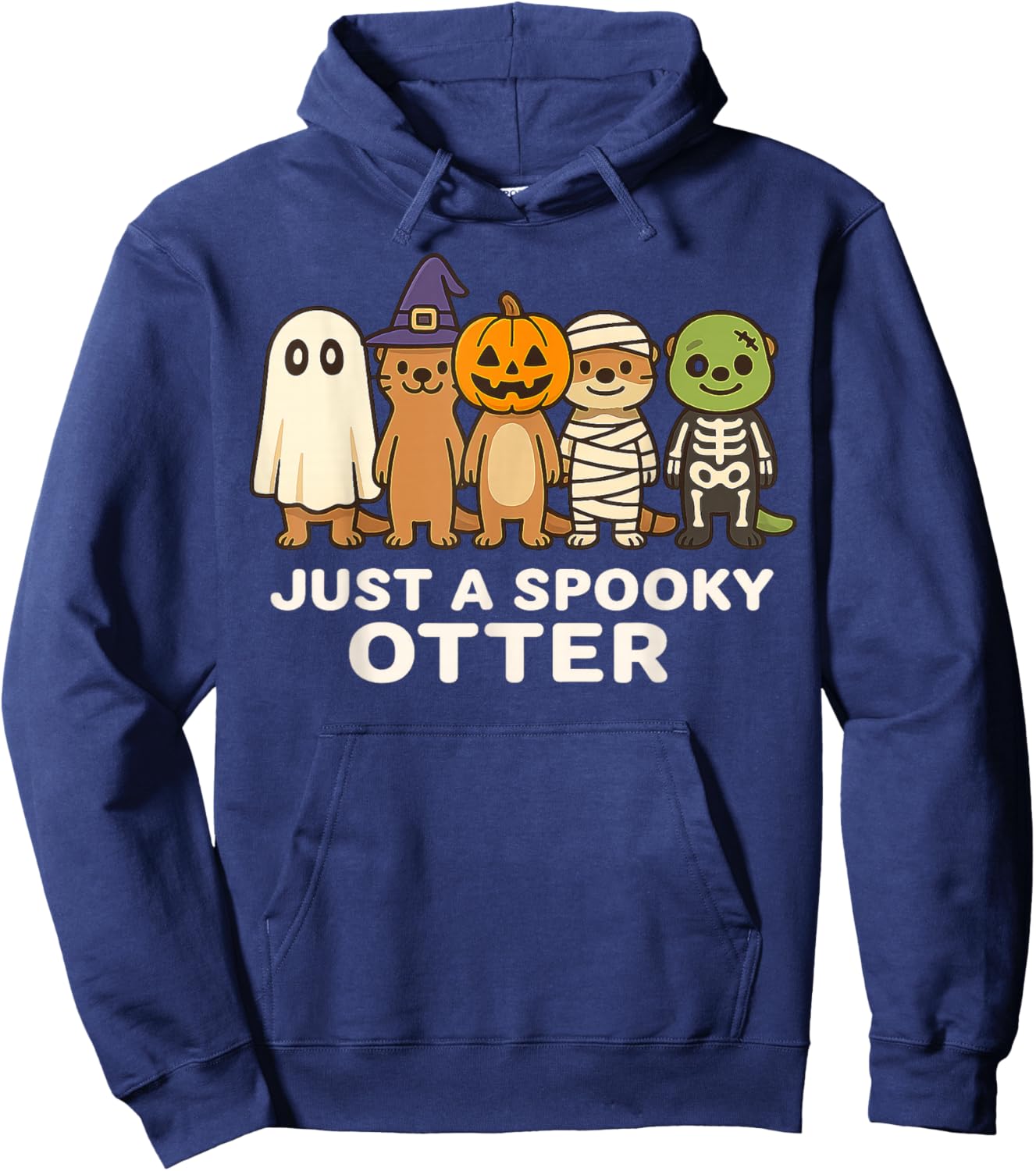 Just A Spooky Otter Halloween Costume Cartoon Design Gifts Hoodie - Hoodie | Navy
