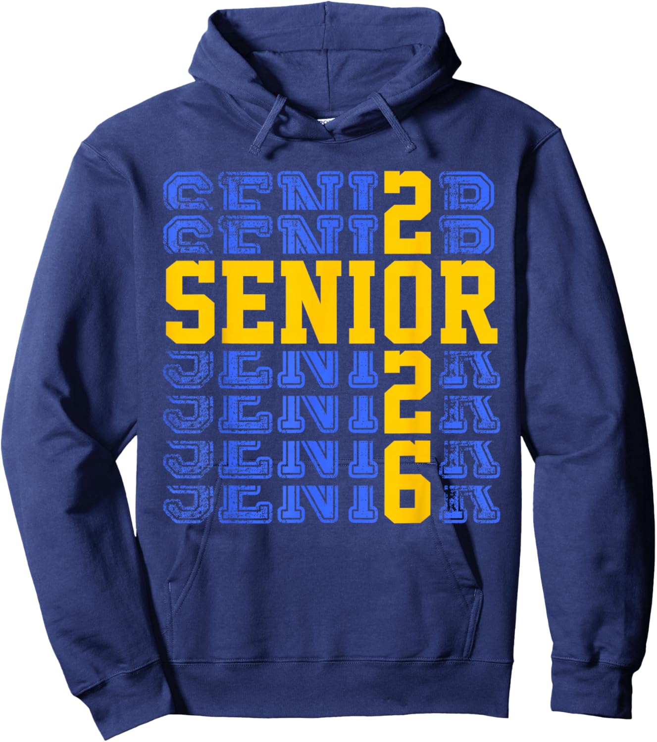 Senior 2026 Class of 2026 High School Graduation Gold Blue Hoodie - Hoodie | Navy
