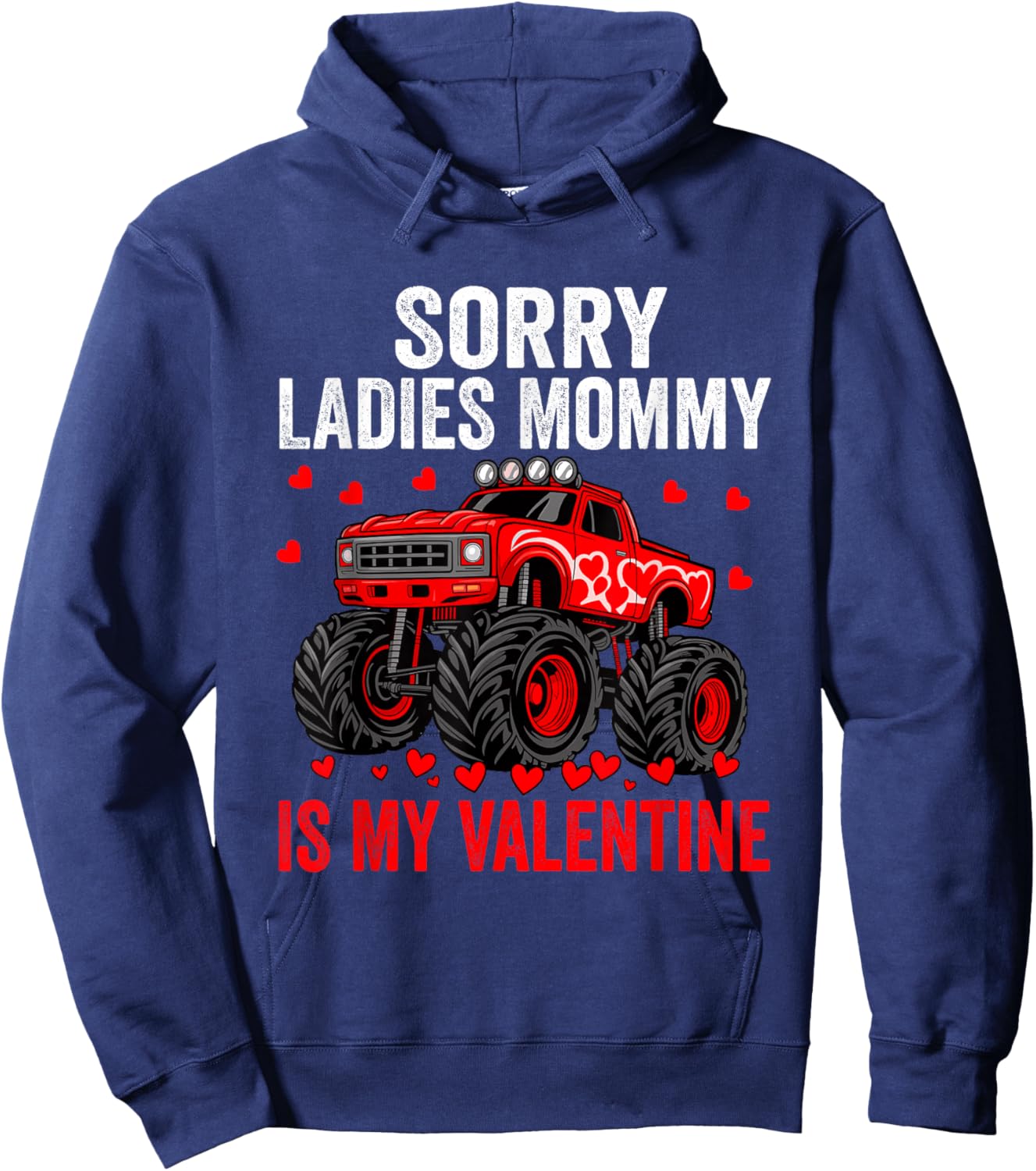Sorry Ladies Mommy is My Valentine Boys Kids Hearts Hoodie - Hoodie | Navy