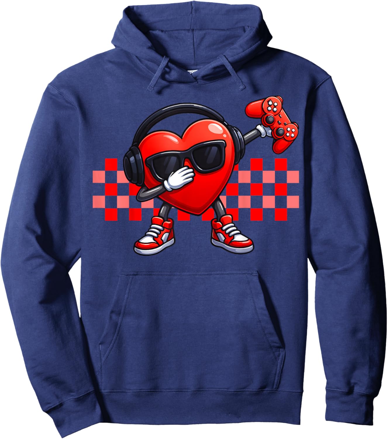 My Kind Valentine Dabbing Heart Gamer Gaming Men Boys Kids Hoodie - Hoodie | Navy