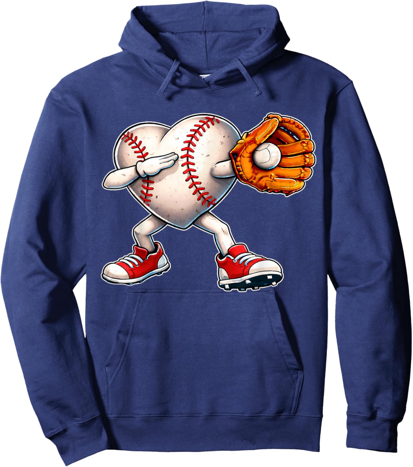 Valentine Baseball Heart Sport Love Valentines Day Boys Kids Hoodie - Hoodie | Navy