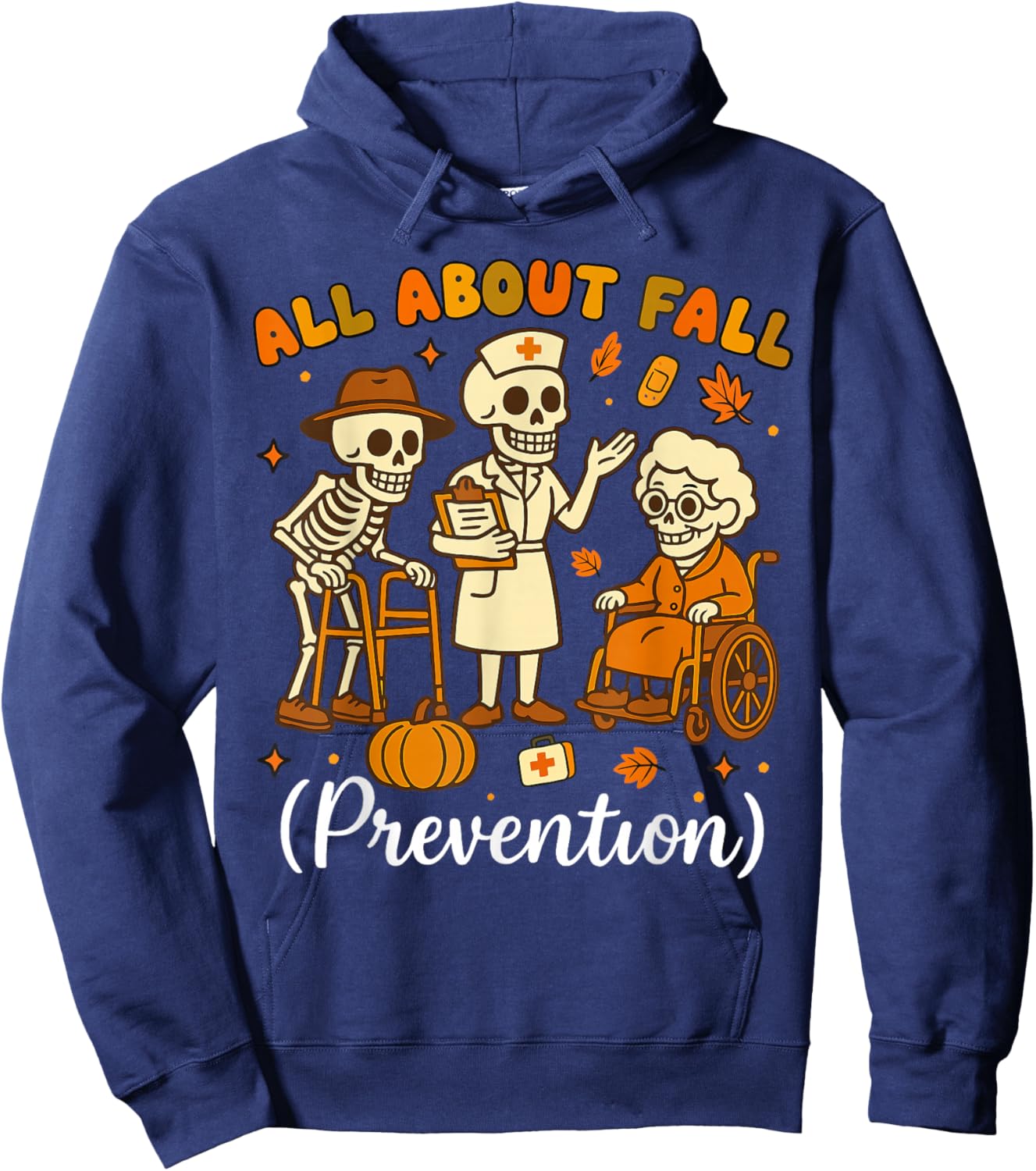 All About Fall Prevention Halloween Nurse Physical Therapy Hoodie - Hoodie | Navy