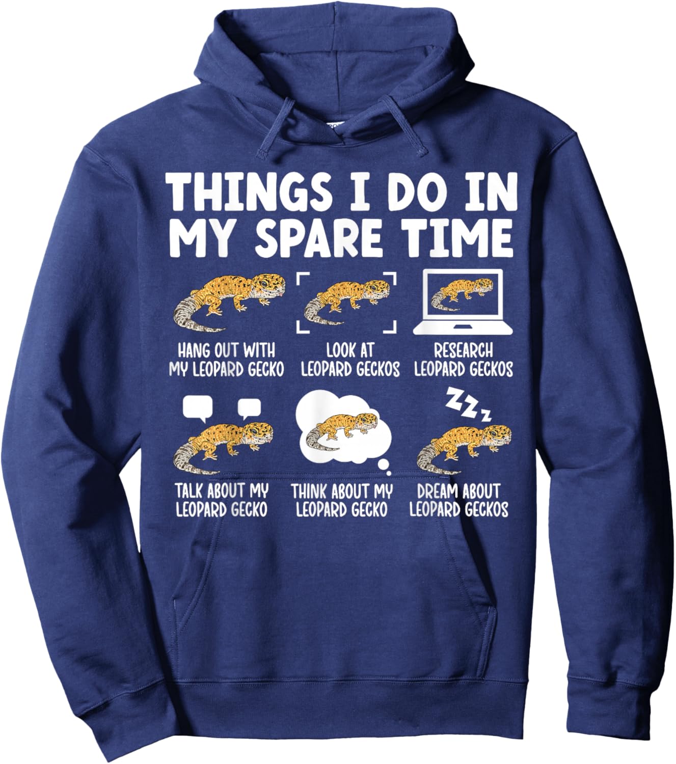 Things I Do Leopard Gecko Owner Leopard Gecko Lover Hoodie - Hoodie | Navy