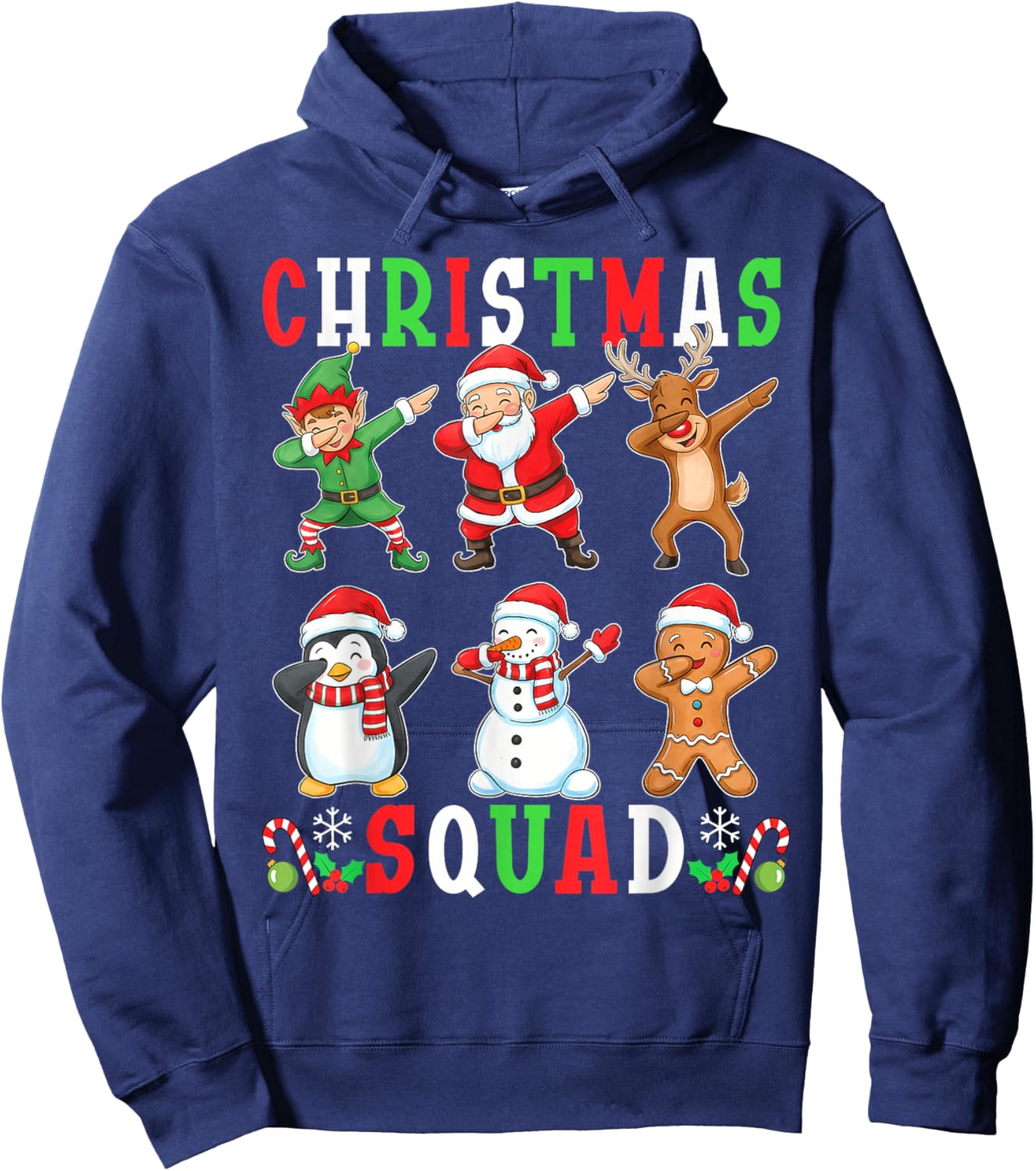 Christmas Squad Funny Matching Santa Reindeer Snowman Dab Hoodie - Hoodie | Navy