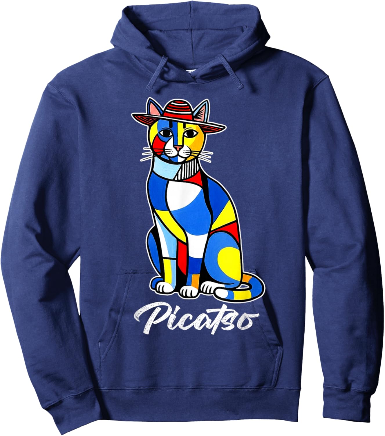 Funny Cat Design Picatso Hoodie - Hoodie | Navy