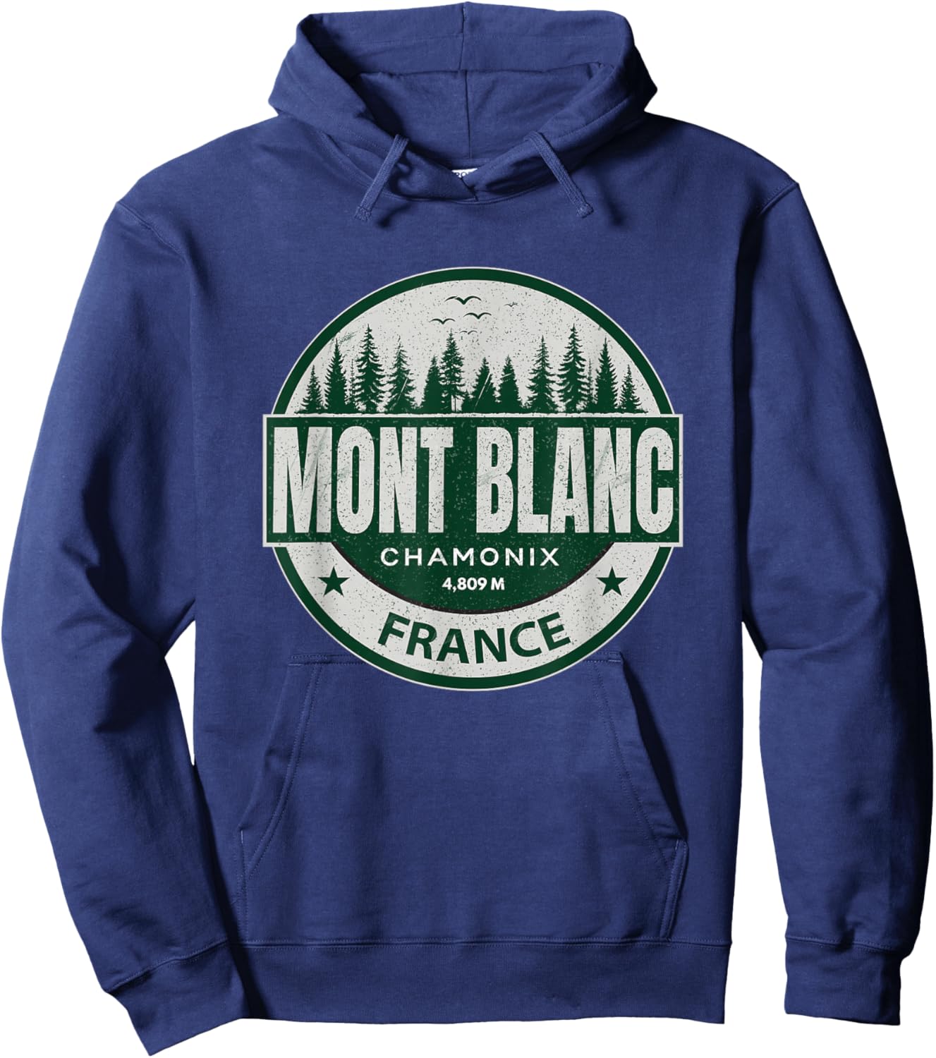 Chamonix Mont Blanc Resort Area Highest Summit in The Alps Hoodie - Hoodie | Navy