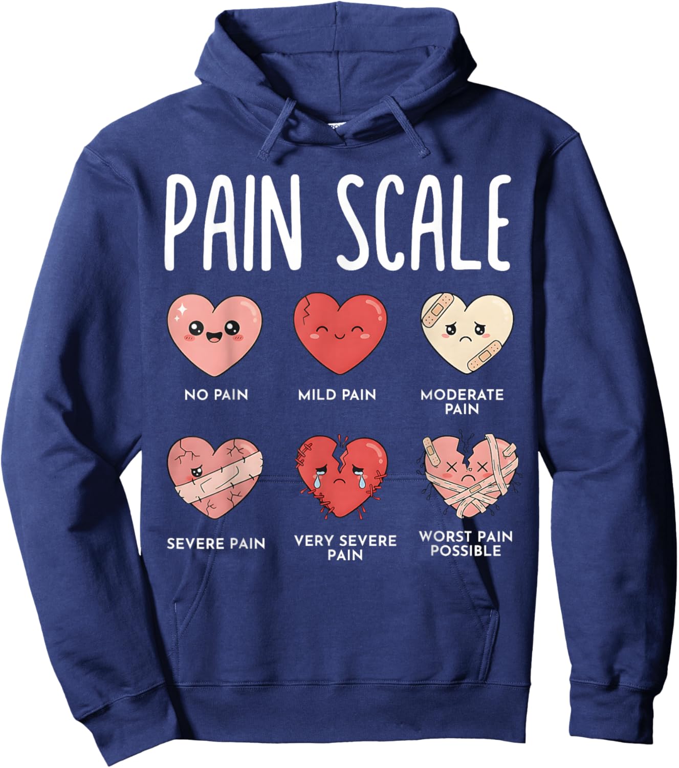 Valentines Day Nurse RN Valentine Nurse Pain Scale RN Nurse Hoodie - Hoodie | Navy
